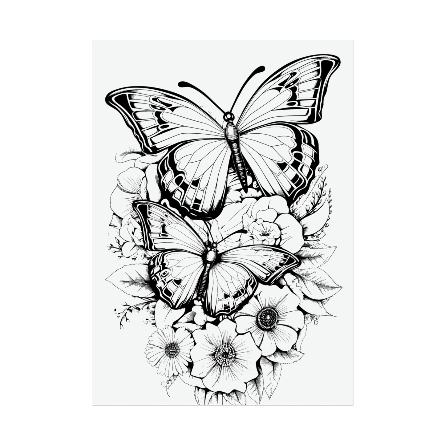 Butterfly Coloring Art Posters