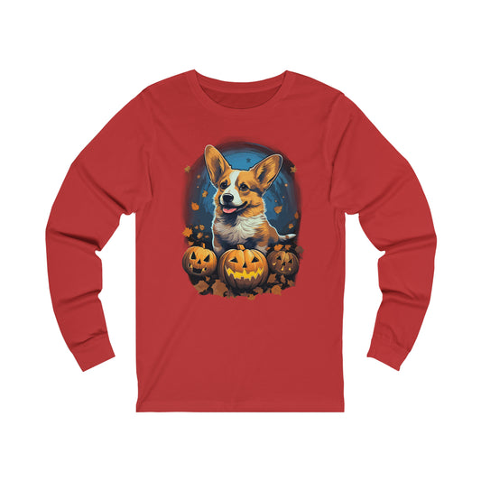 Halloween Corgie Unisex Jersey Long Sleeve Tee