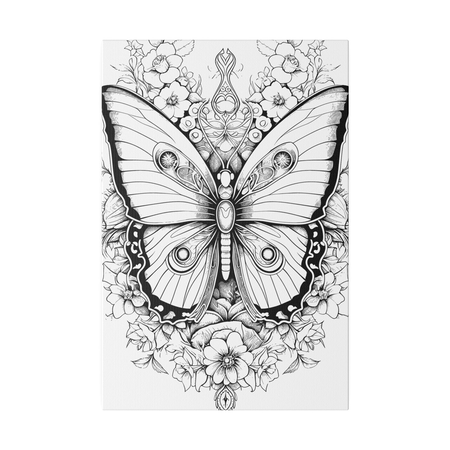 Butterfly Coloring Canvas, Stretched, 0.75"