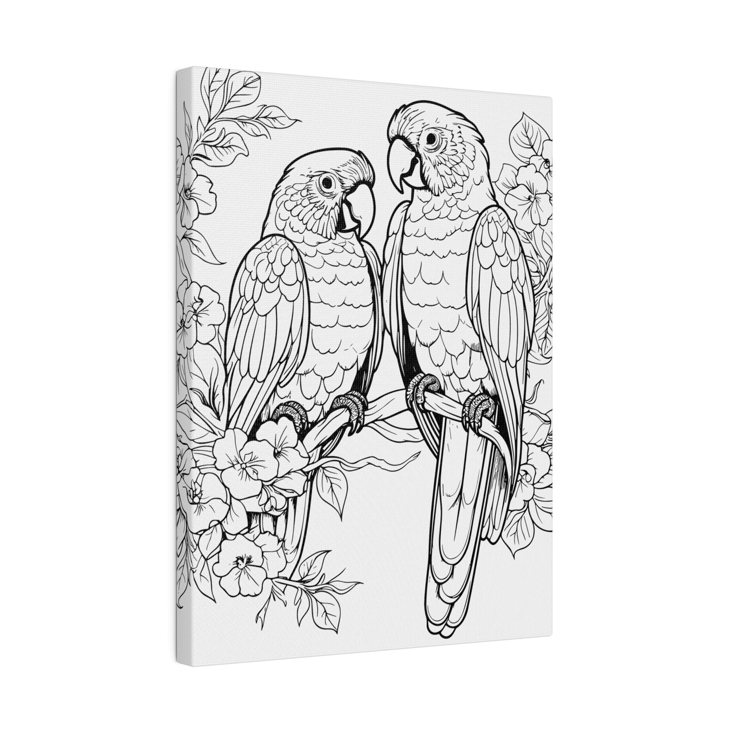 Lovebirds Coloring Canvas, Stretched, 0.75"