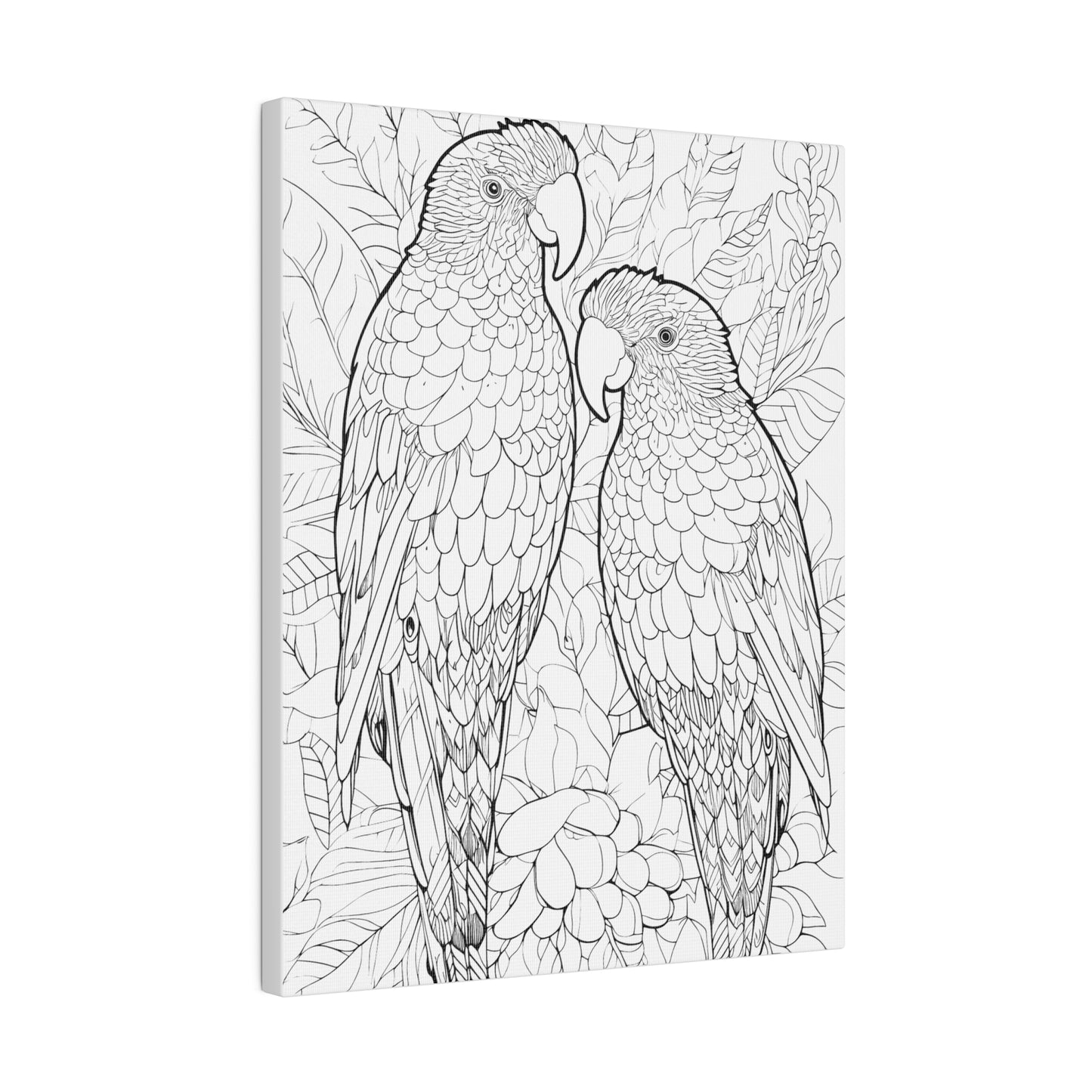 Amazon Parrots Coloring Canvas, Stretched, 0.75"