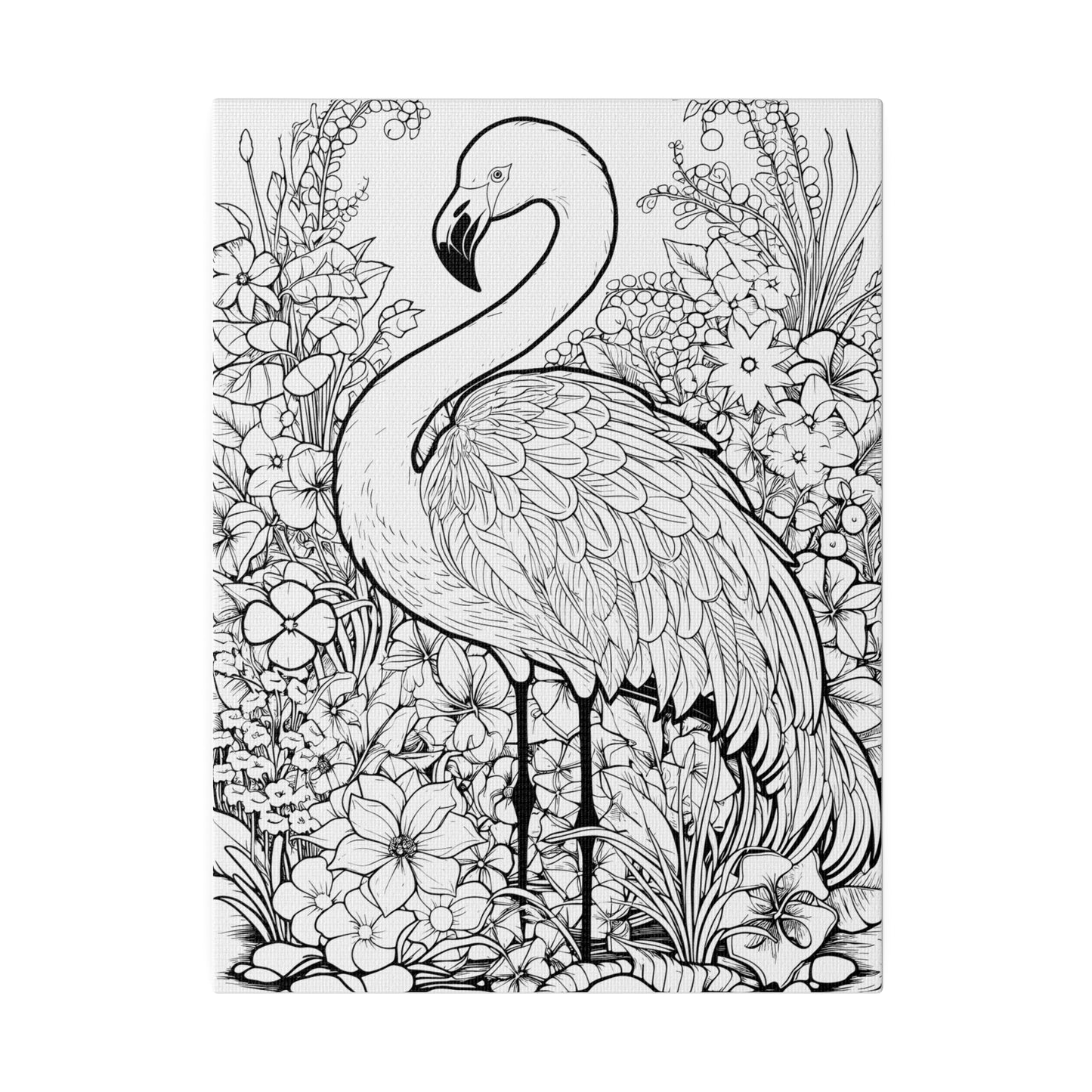 Copy of Flamingo Coloring Canvas, Stretched, 0.75"