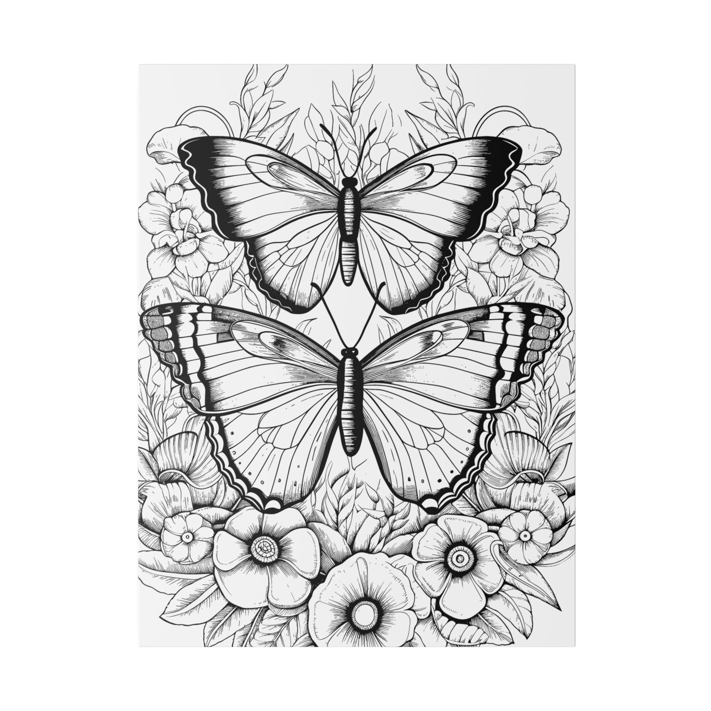 Butterfly Coloring Canvas, Stretched, 0.75"