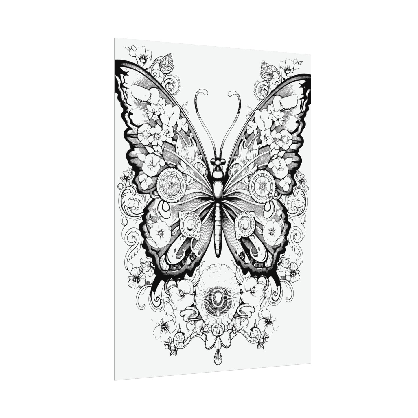 Butterfly Coloring Art Posters