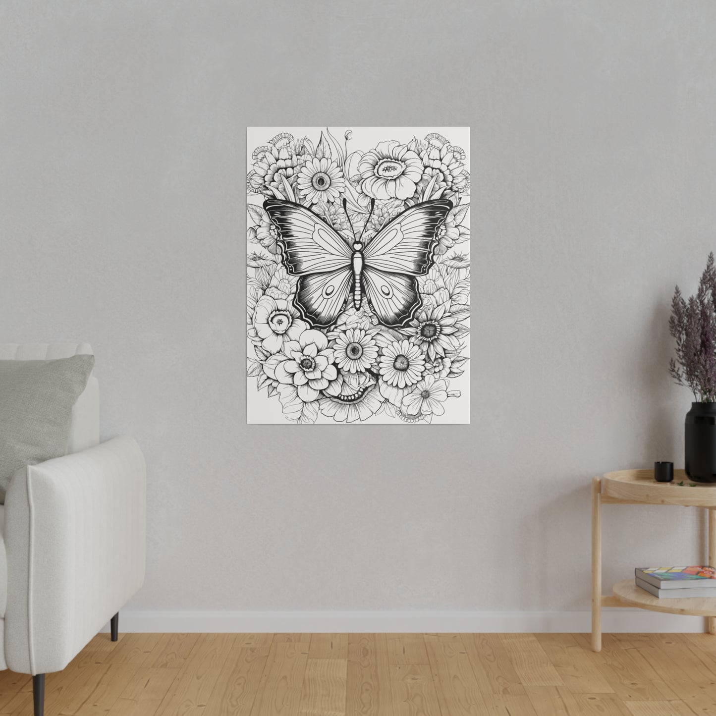 Butterfly Coloring Canvas, Stretched, 0.75"