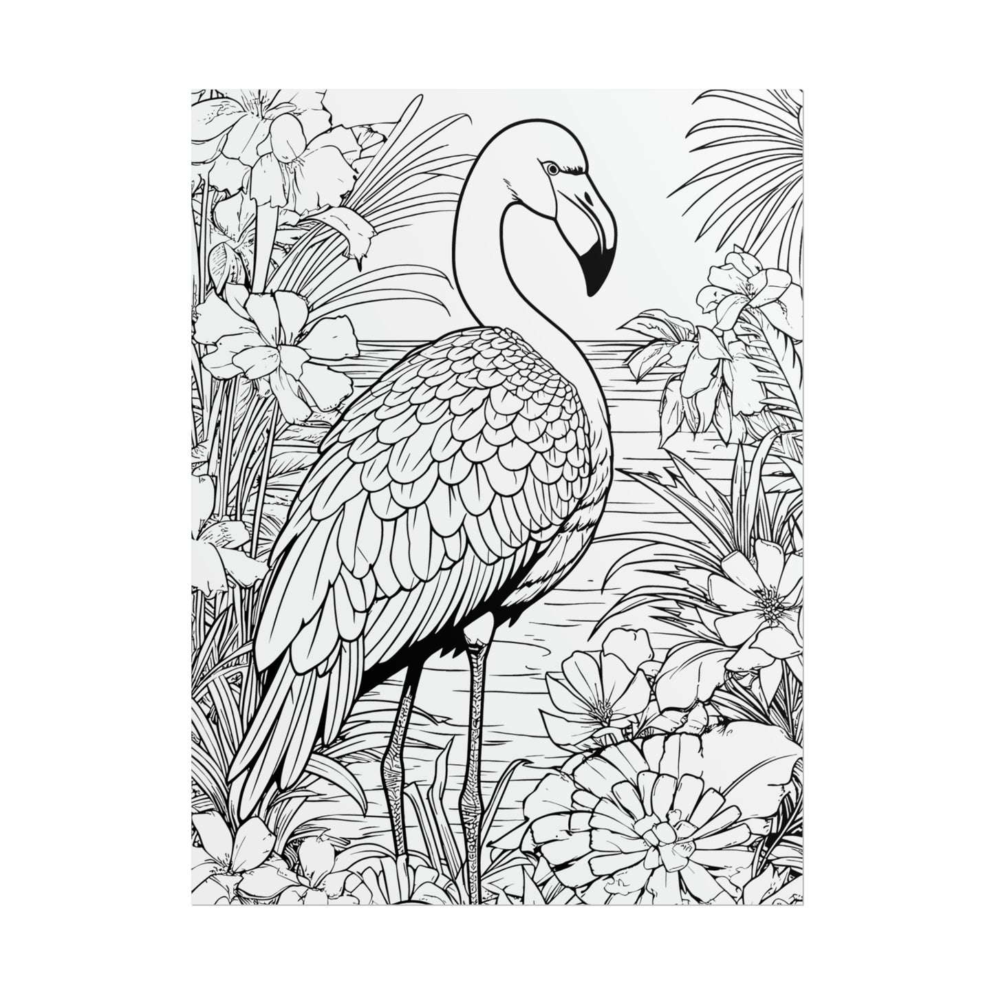 Flamingo Exotic Bird Coloring Art Posters