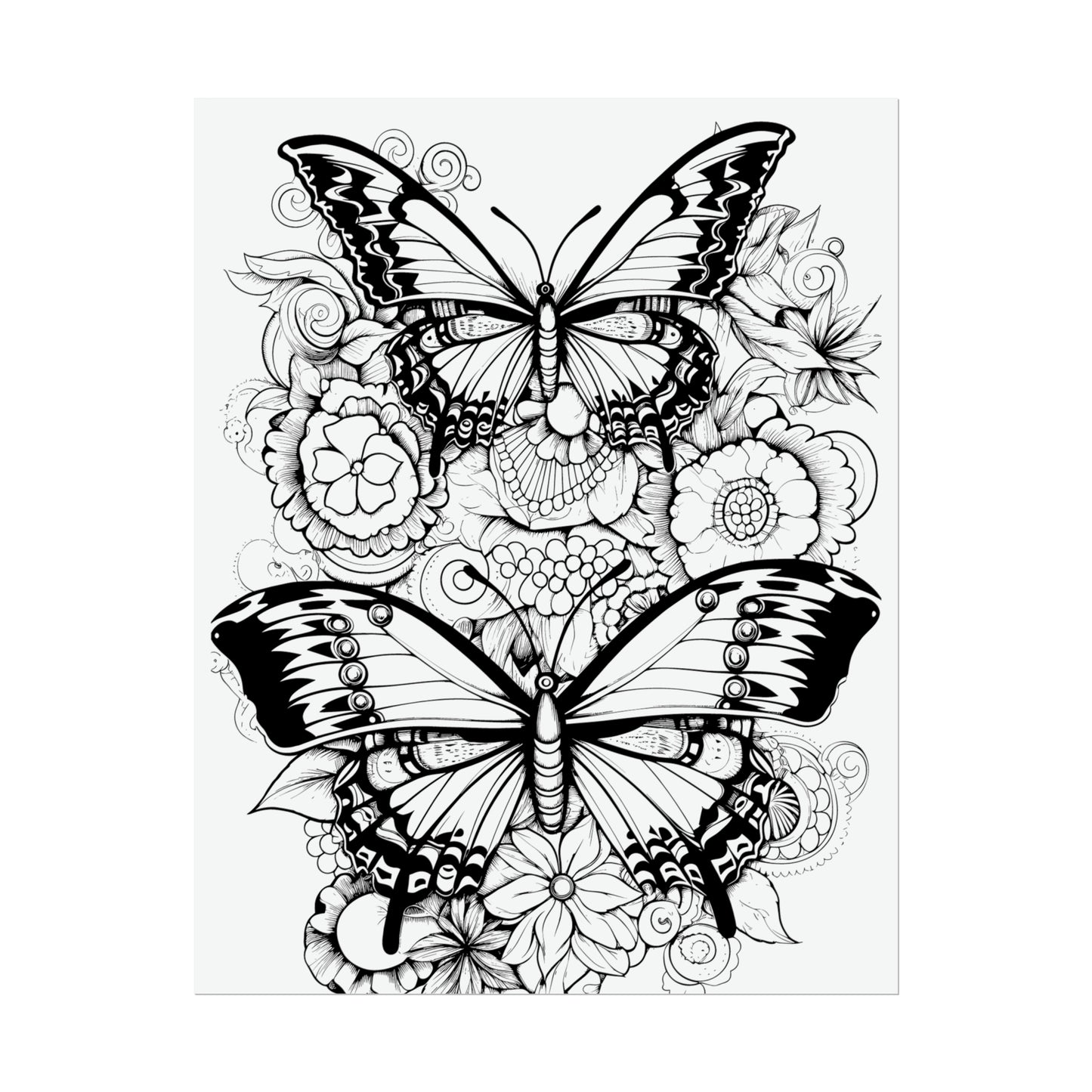 Butterfly Coloring Art Posters