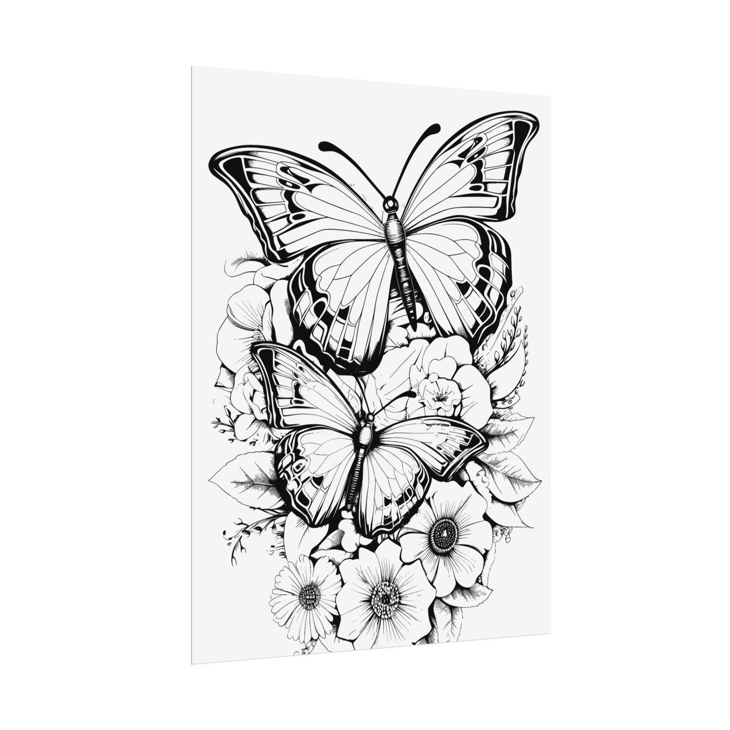 Butterfly Coloring Art Posters