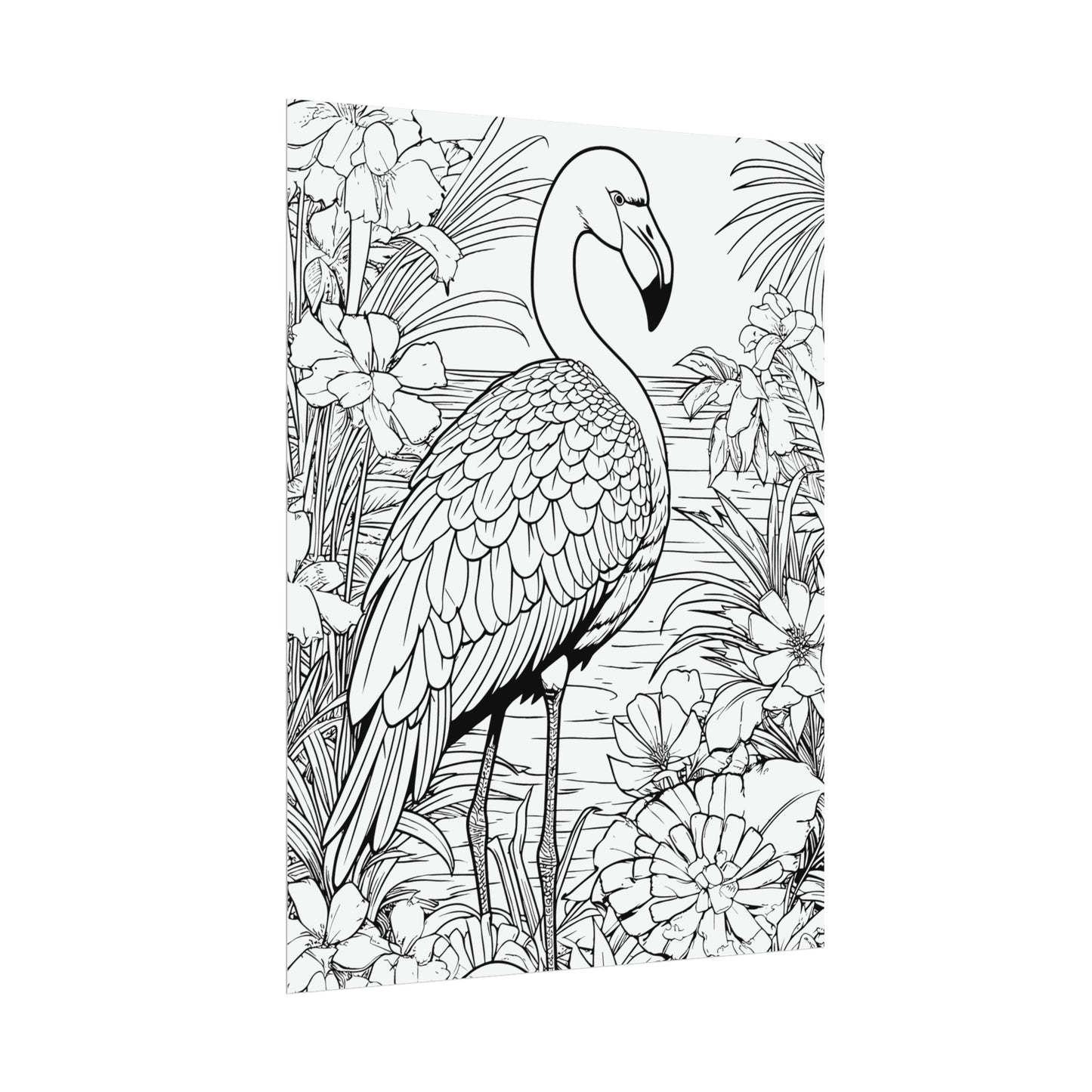 Flamingo Exotic Bird Coloring Art Posters