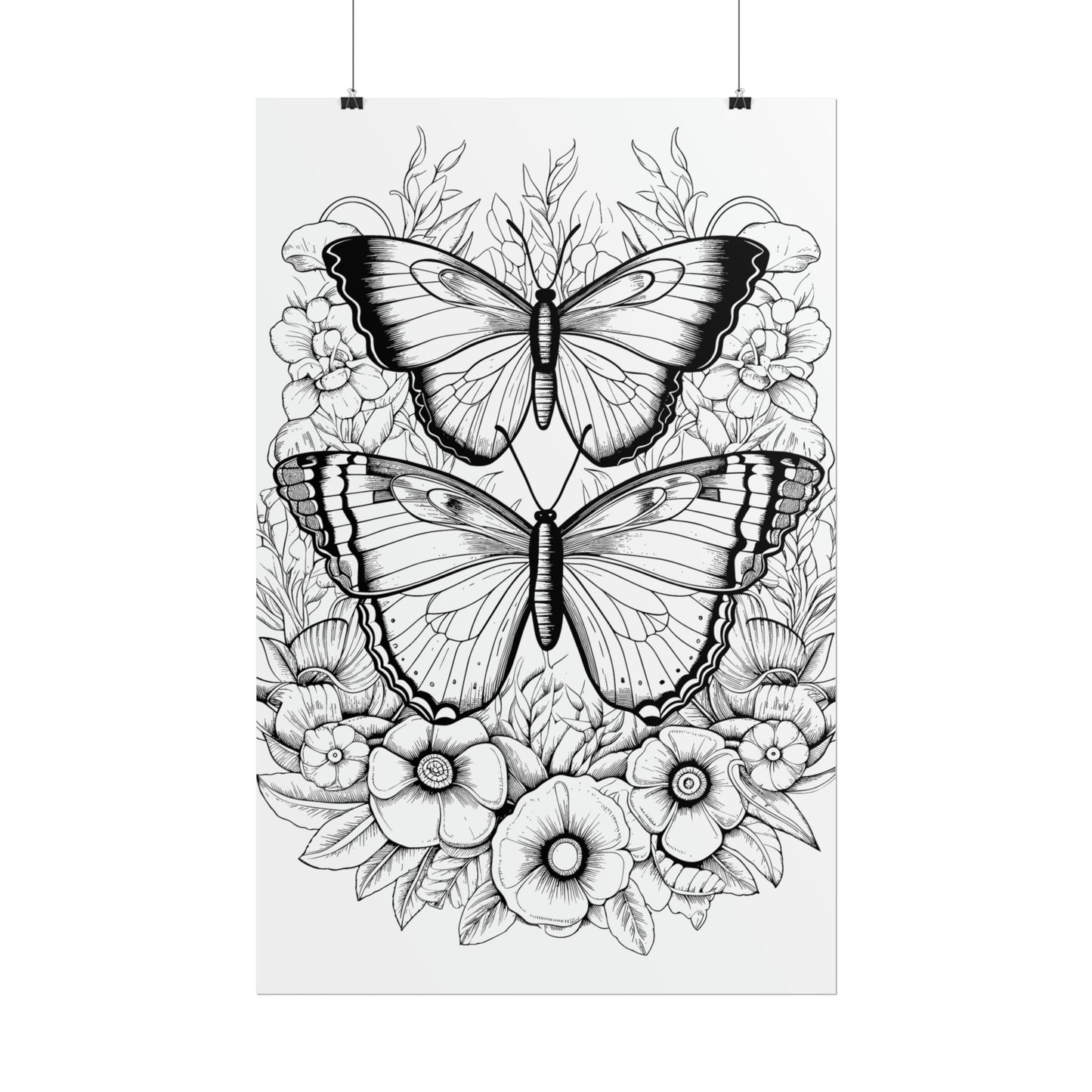 Butterfly Coloring Art Posters