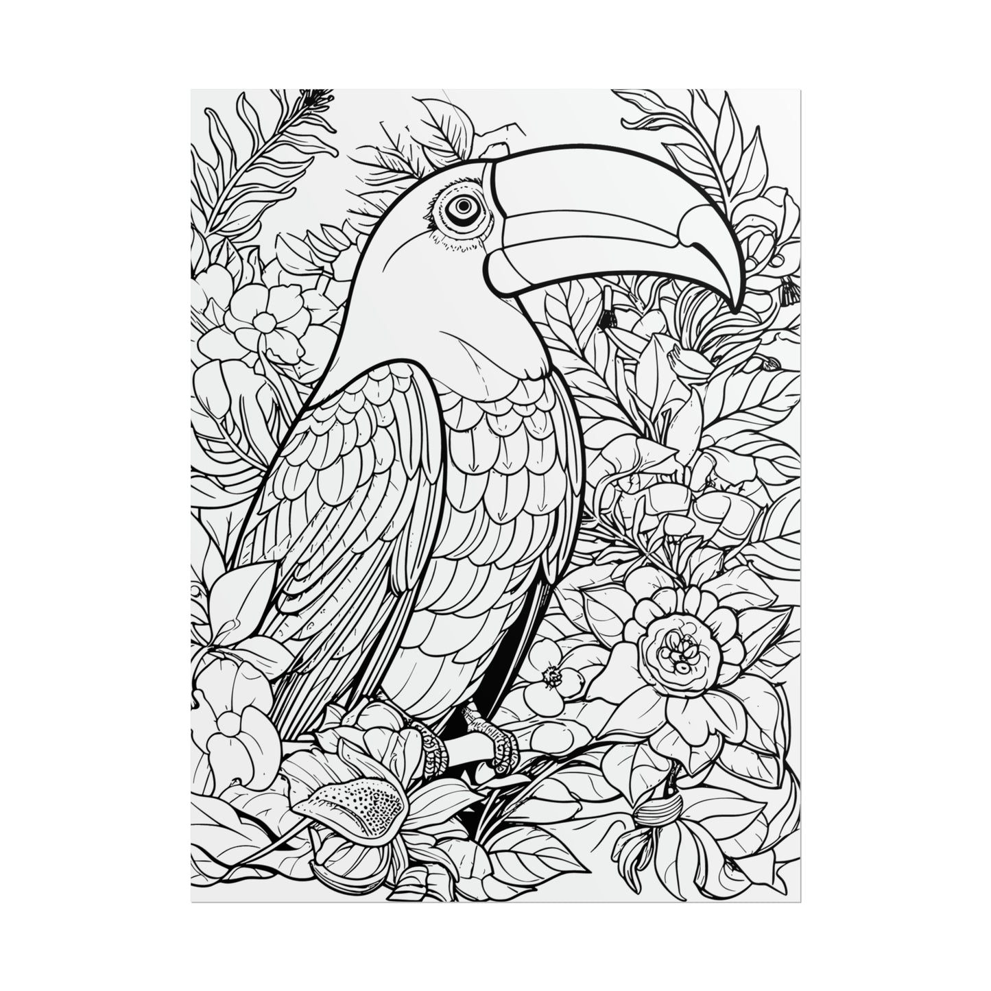 Toucan Exotic Birds Coloring Art Posters