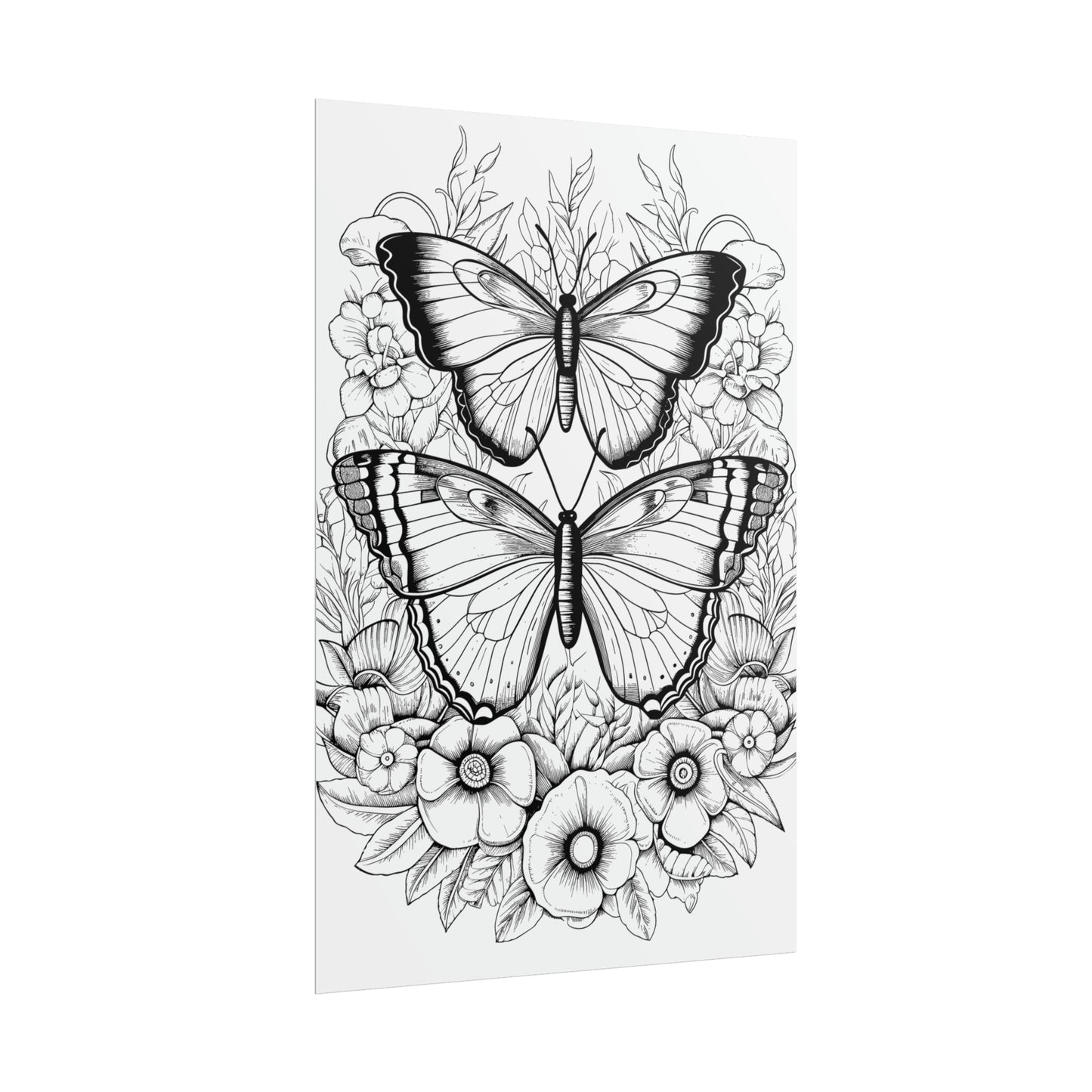 Butterfly Coloring Art Posters