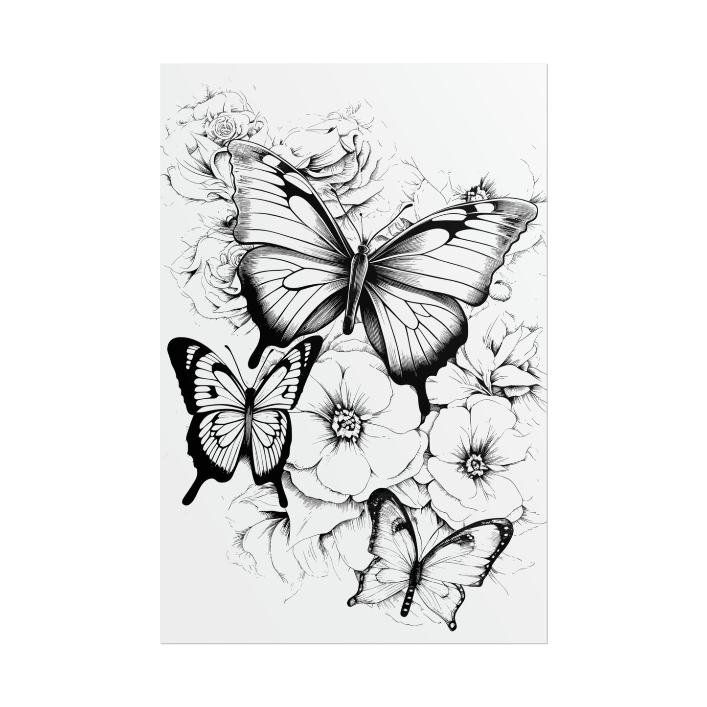 Butterfly Coloring Art Posters