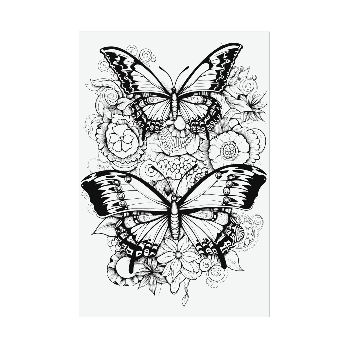 Butterfly Coloring Art Posters