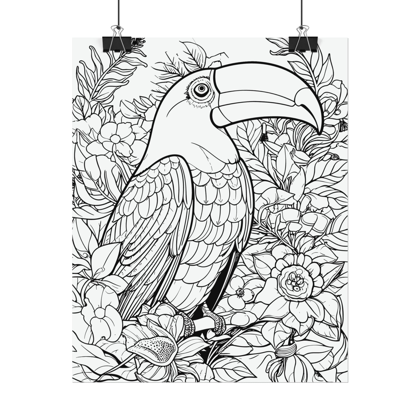 Toucan Exotic Birds Coloring Art Posters