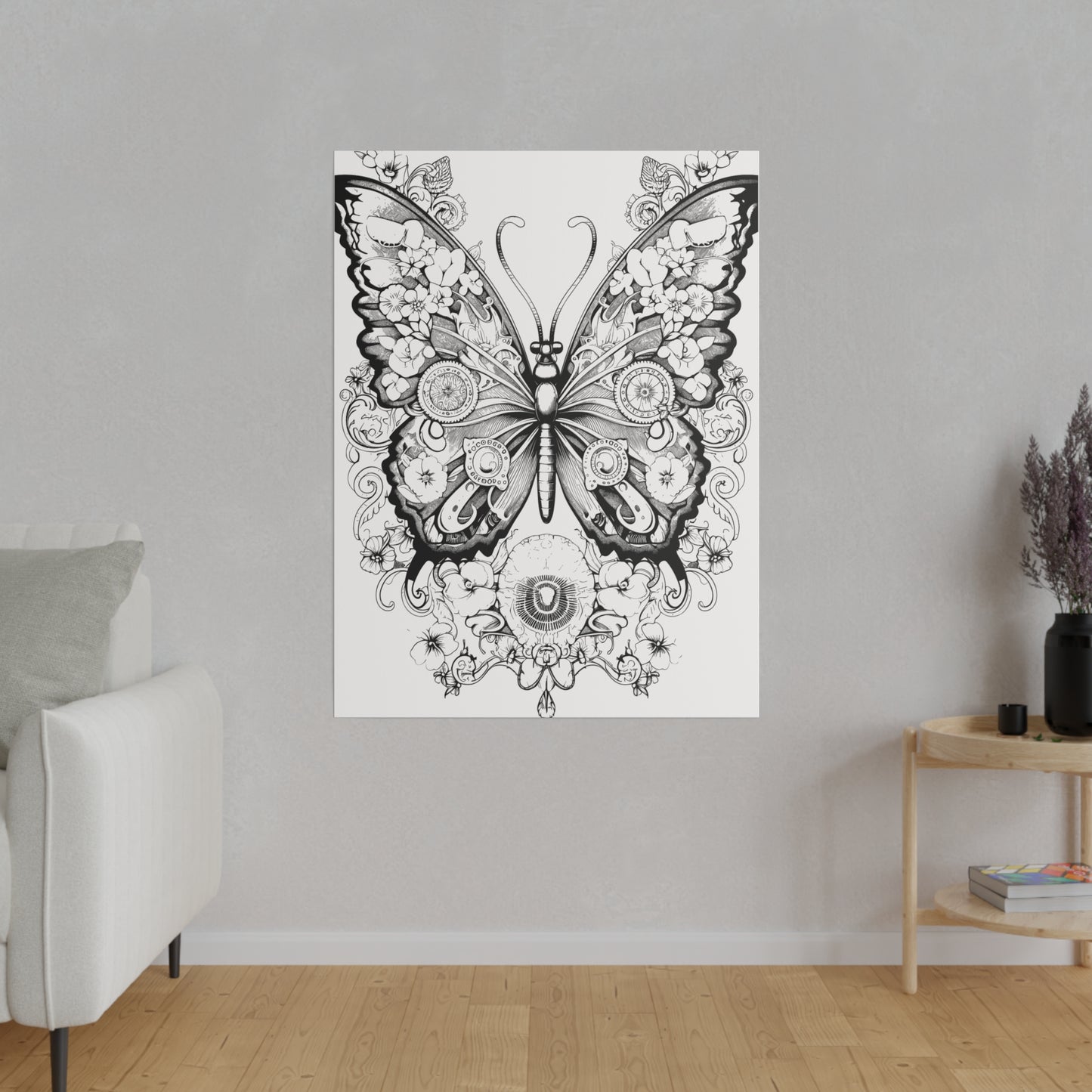 Butterfly Coloring Canvas, Stretched, 0.75"