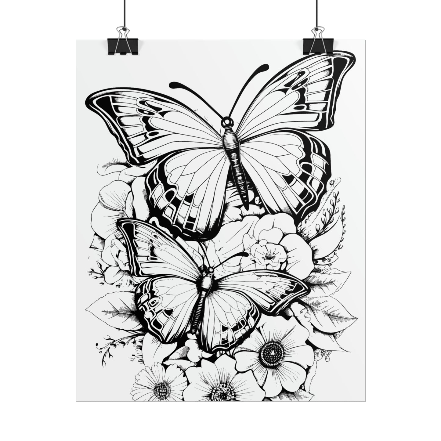 Butterfly Coloring Art Posters