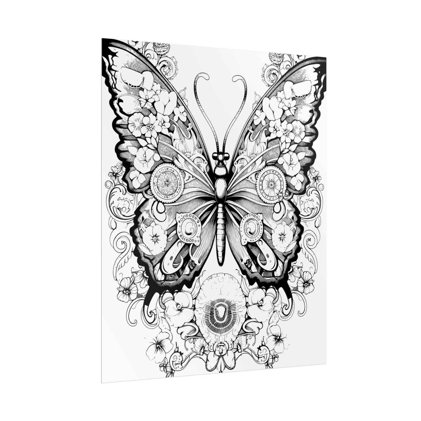 Butterfly Coloring Art Posters