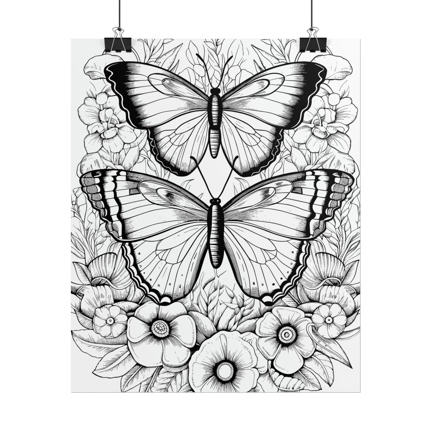 Butterfly Coloring Art Posters