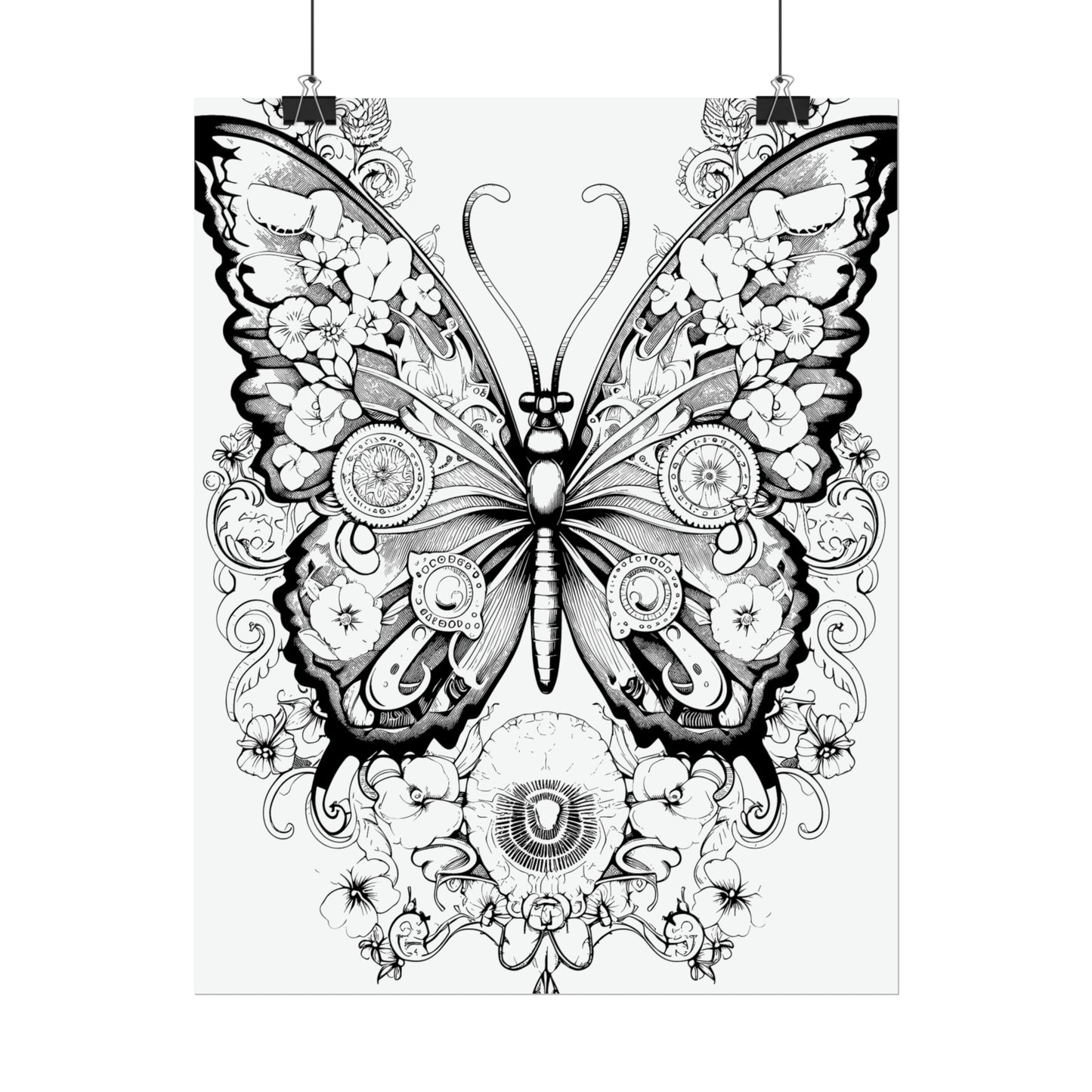 Butterfly Coloring Art Posters