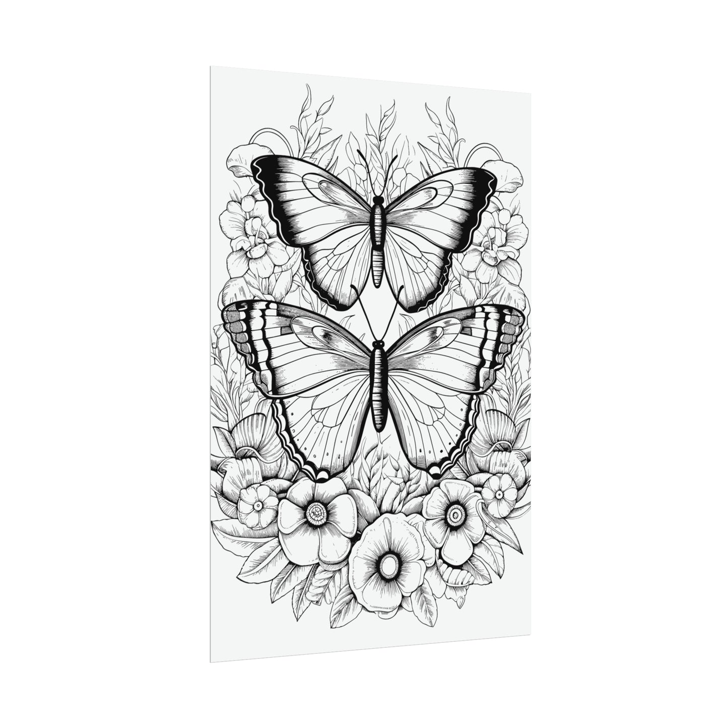 Butterfly Coloring Art Posters