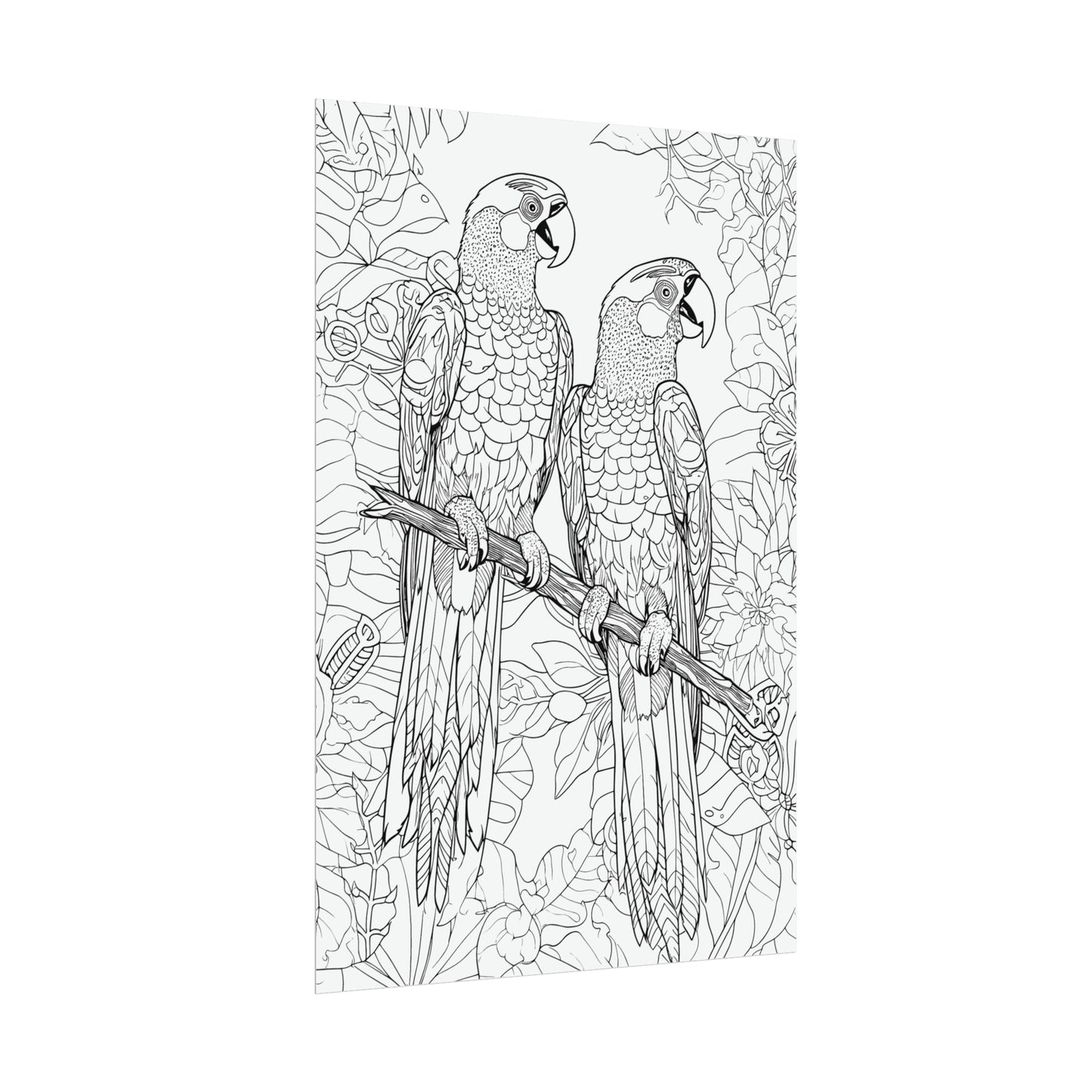 Macaw Parrots Exotic Bird Coloring Art Posters