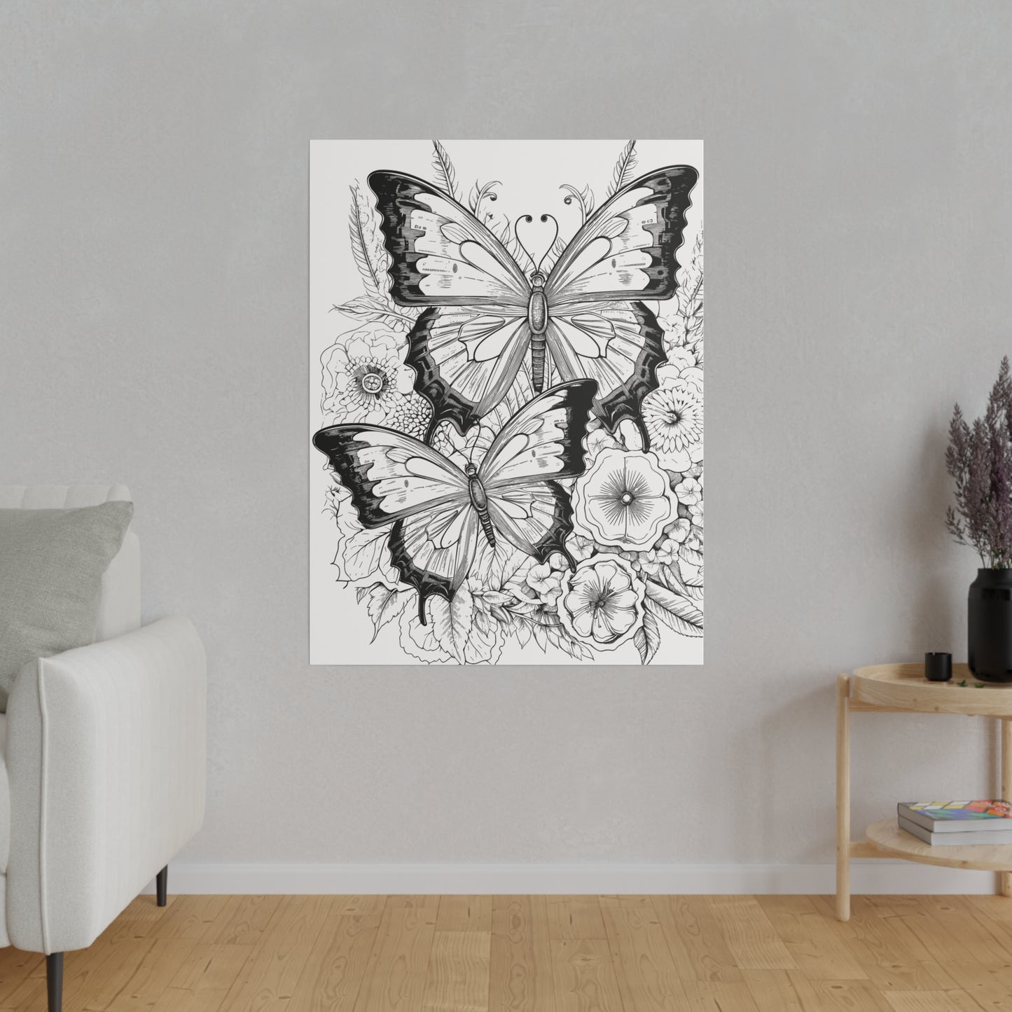 Butterfly Coloring Canvas, Stretched, 0.75"