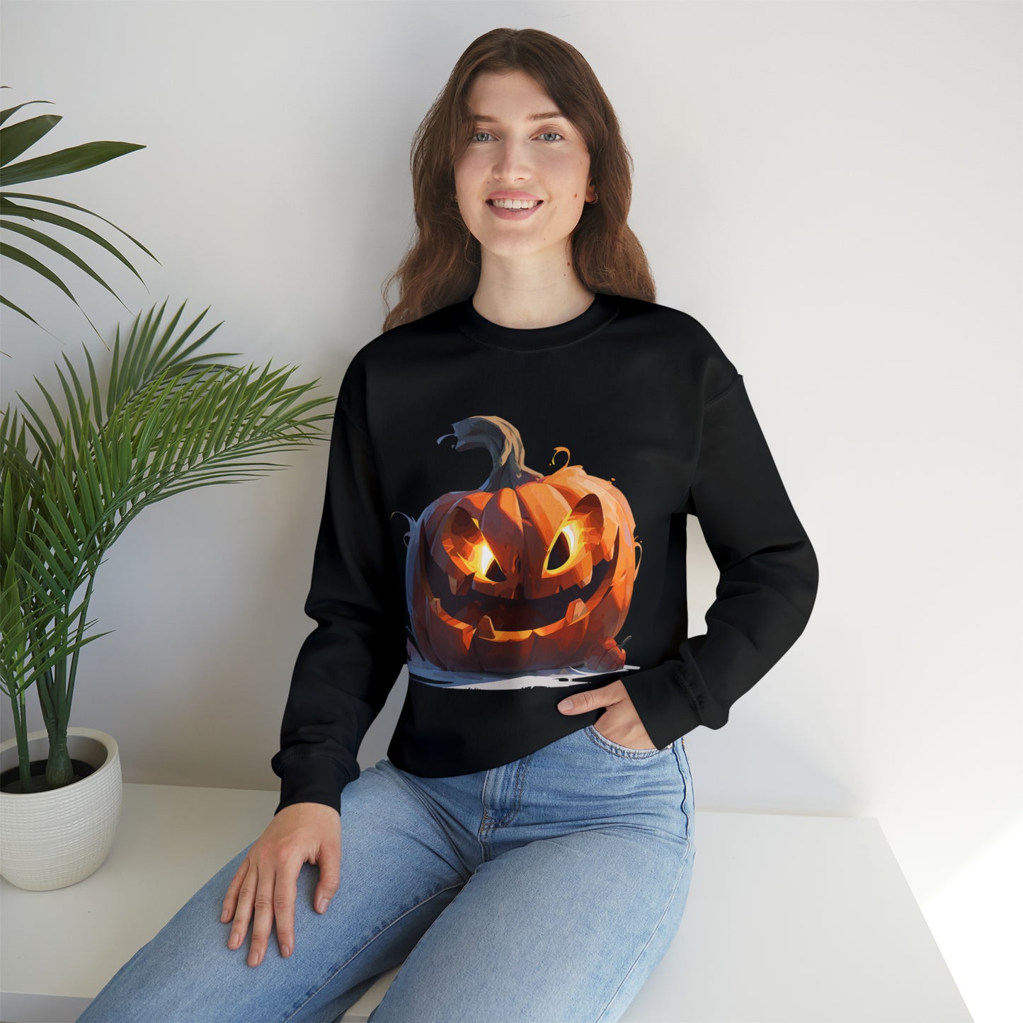 Halloween Pumpkin Crewneck Sweatshirt