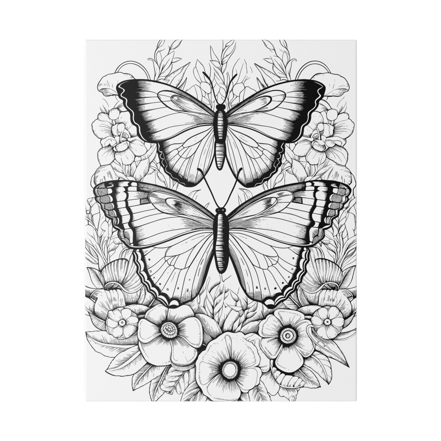 Butterfly Coloring Canvas, Stretched, 0.75"