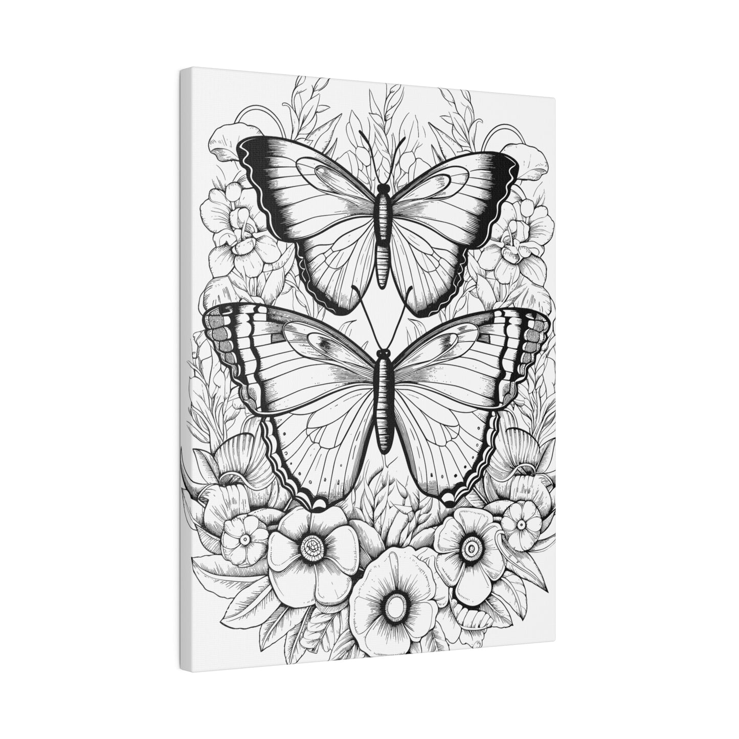 Butterfly Coloring Canvas, Stretched, 0.75"