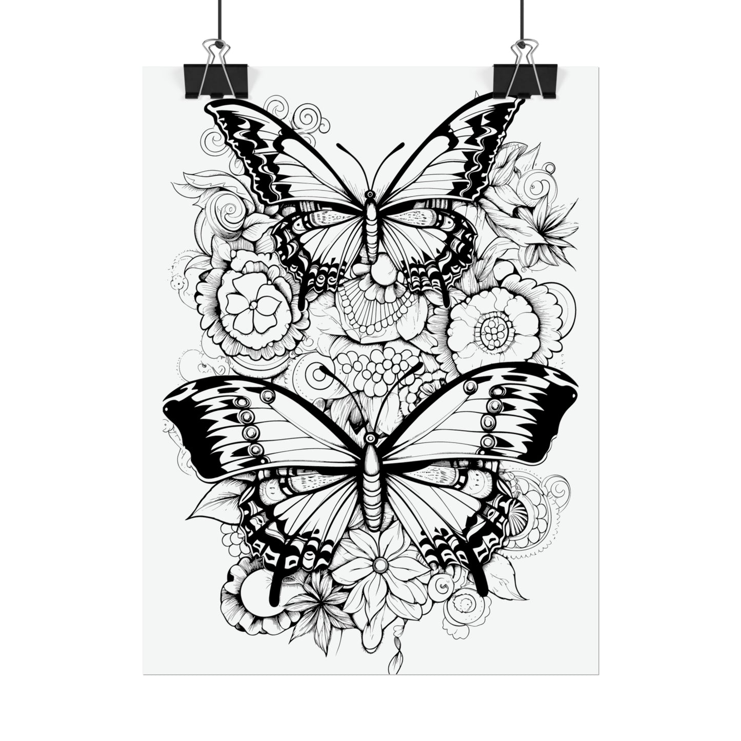 Butterfly Coloring Art Posters