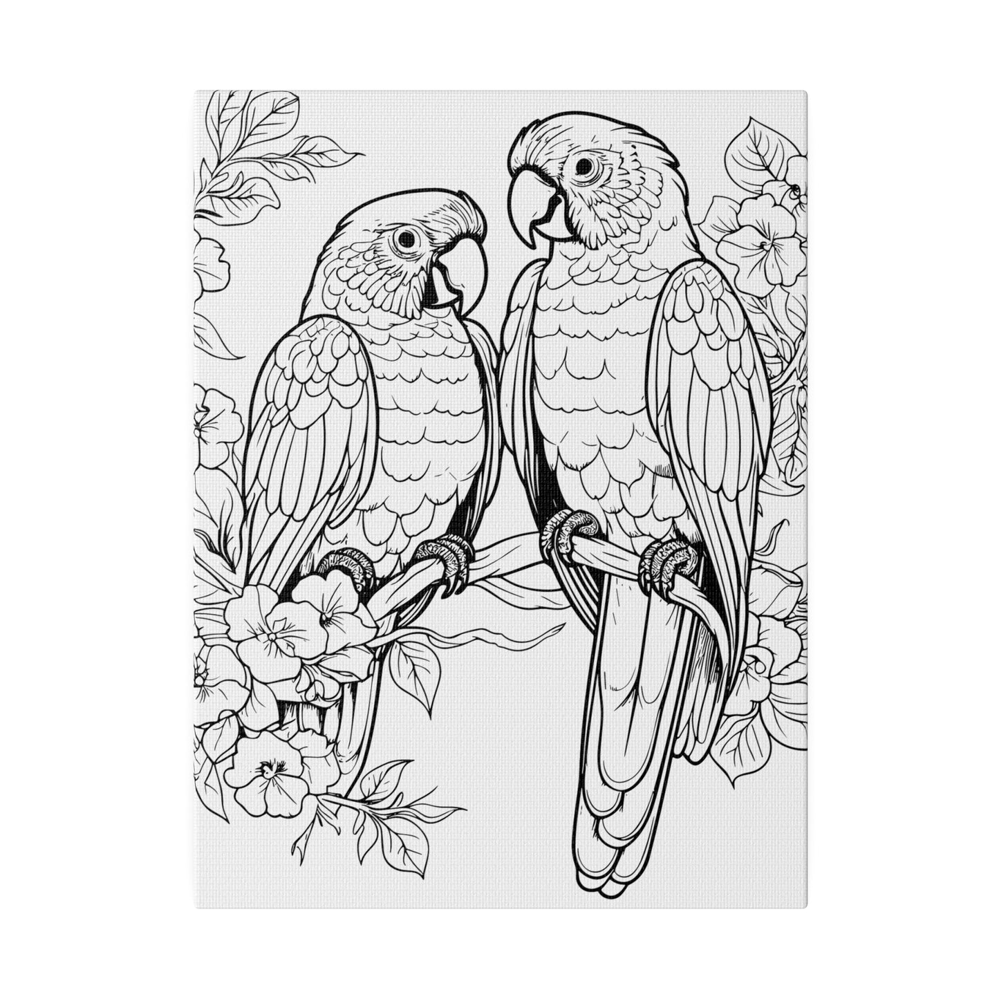 Lovebirds Coloring Canvas, Stretched, 0.75"