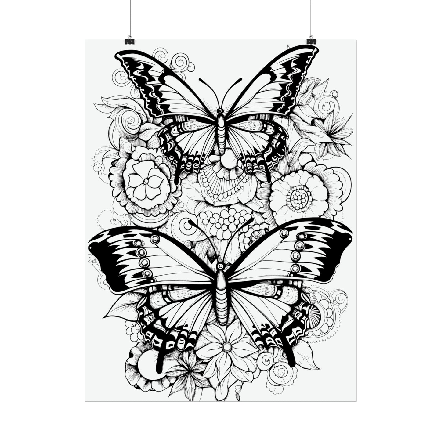 Butterfly Coloring Art Posters