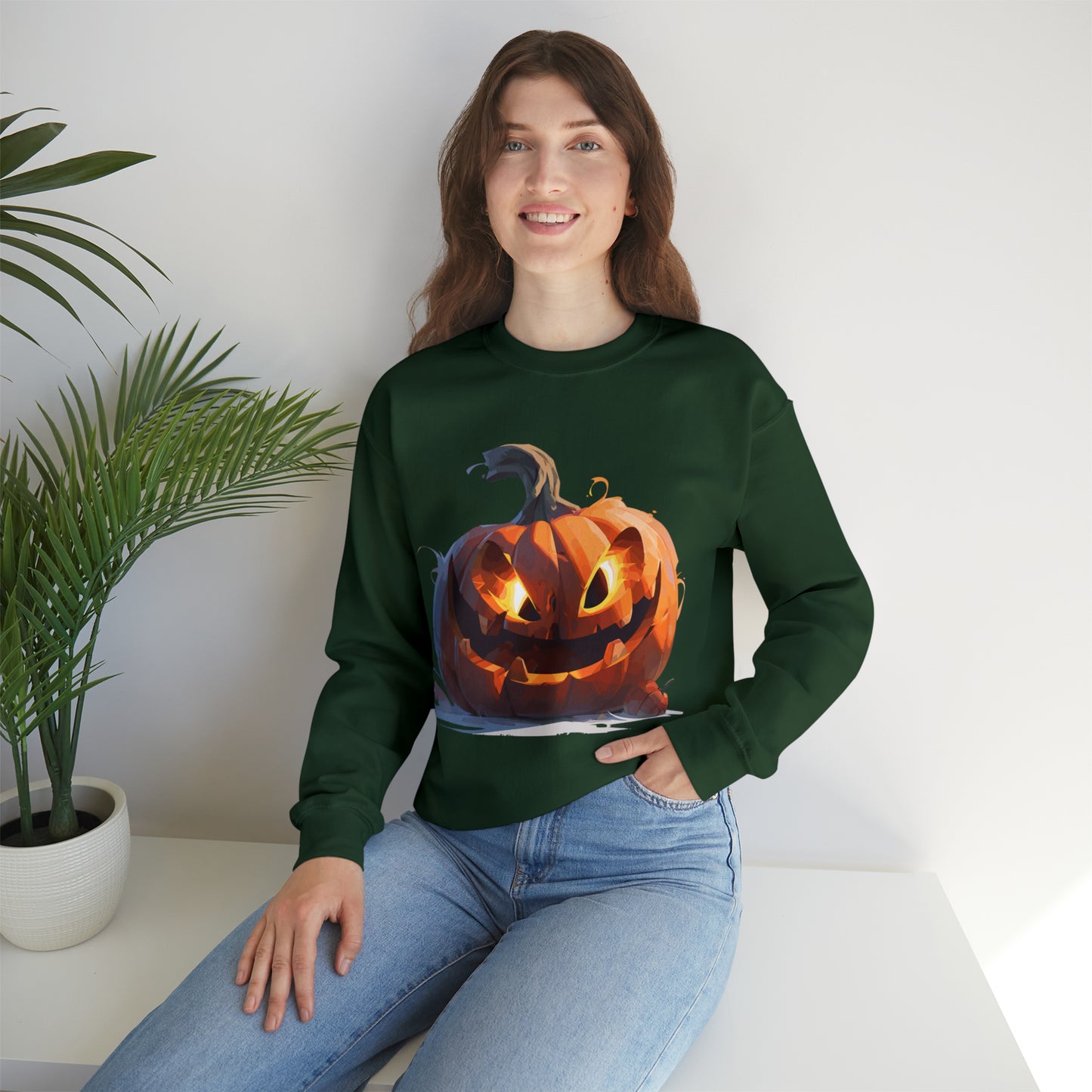 Halloween Pumpkin Crewneck Sweatshirt