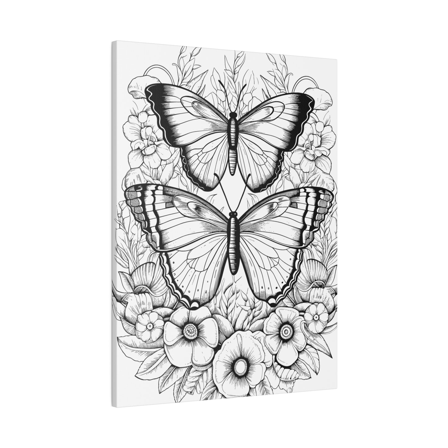 Butterfly Coloring Canvas, Stretched, 0.75"