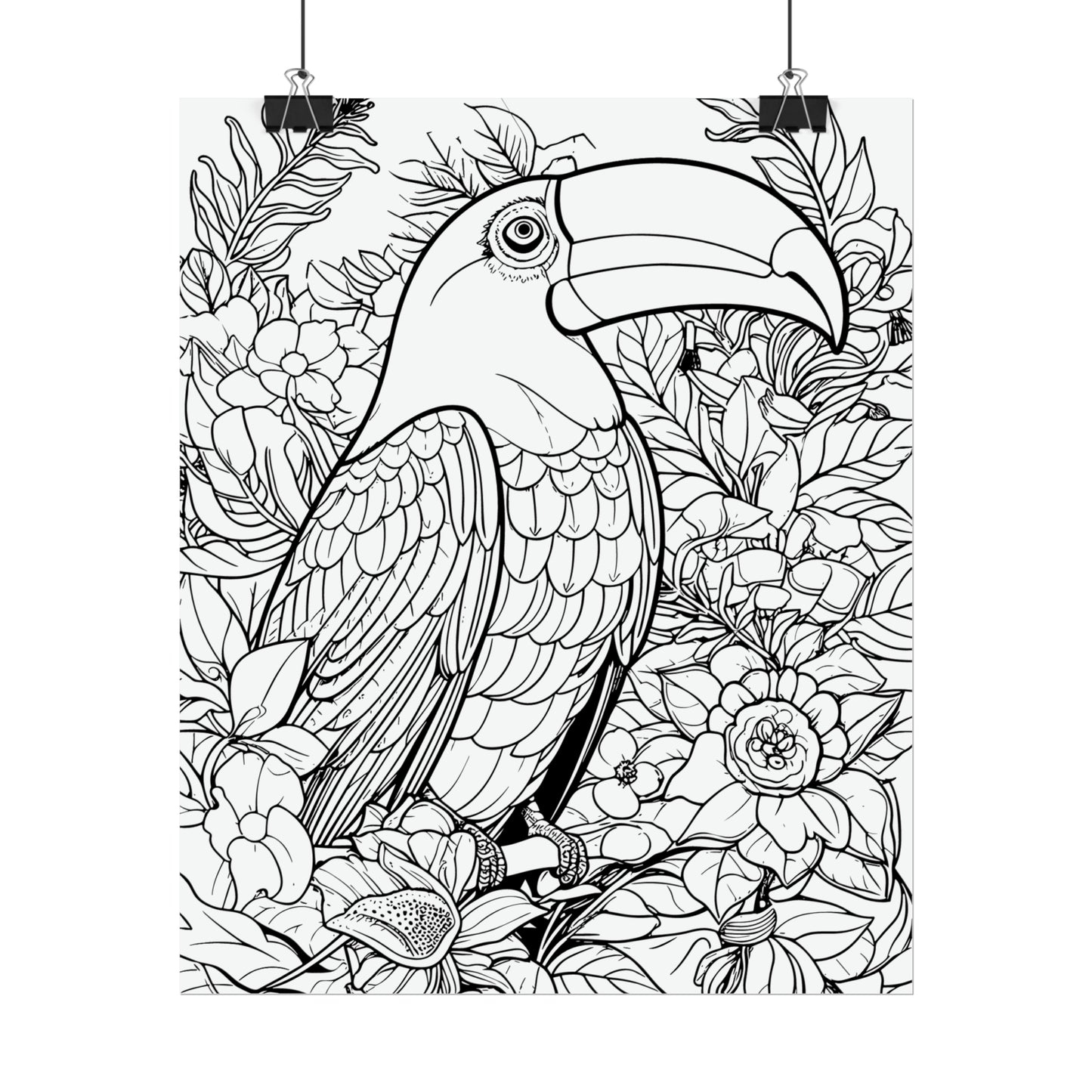 Toucan Exotic Birds Coloring Art Posters