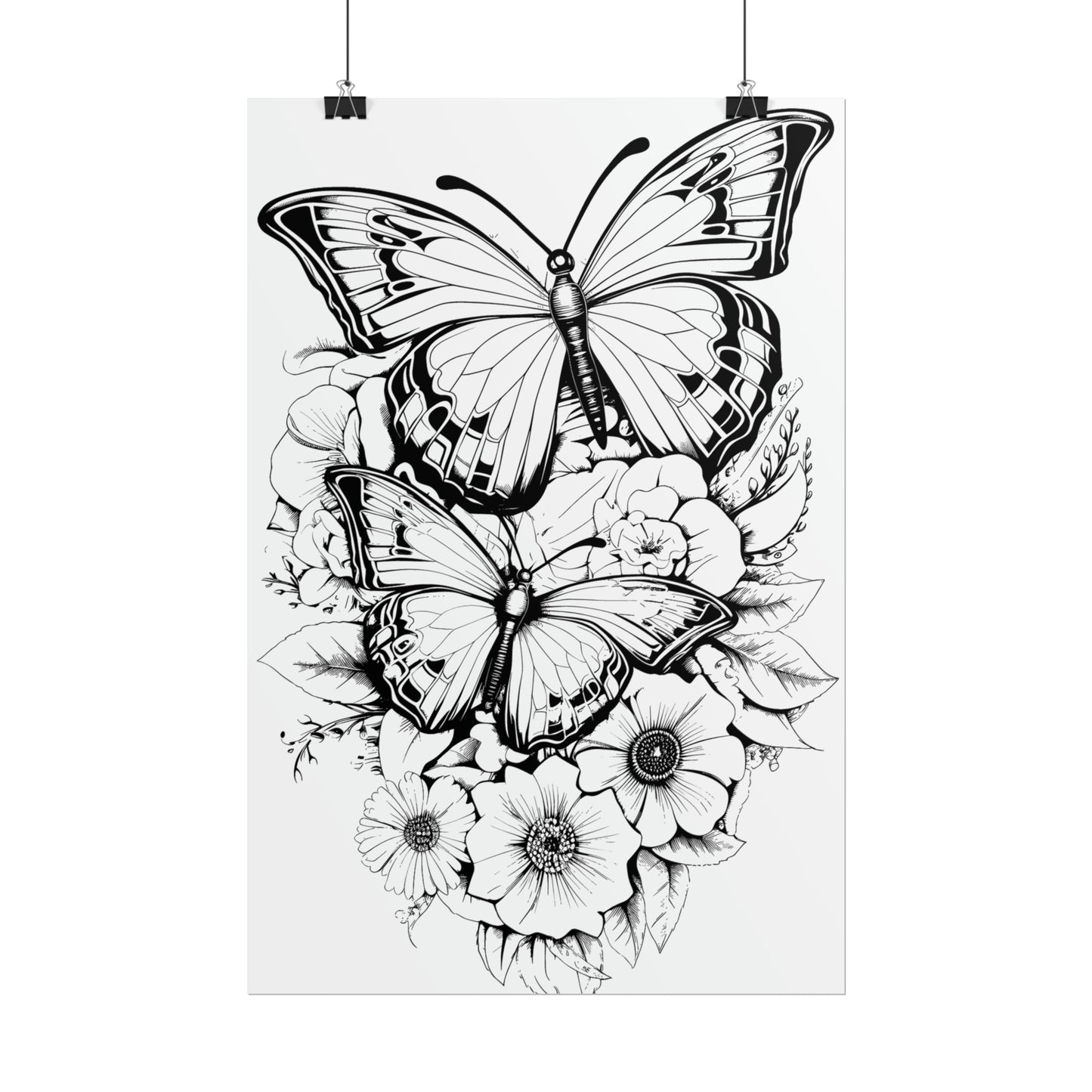 Butterfly Coloring Art Posters