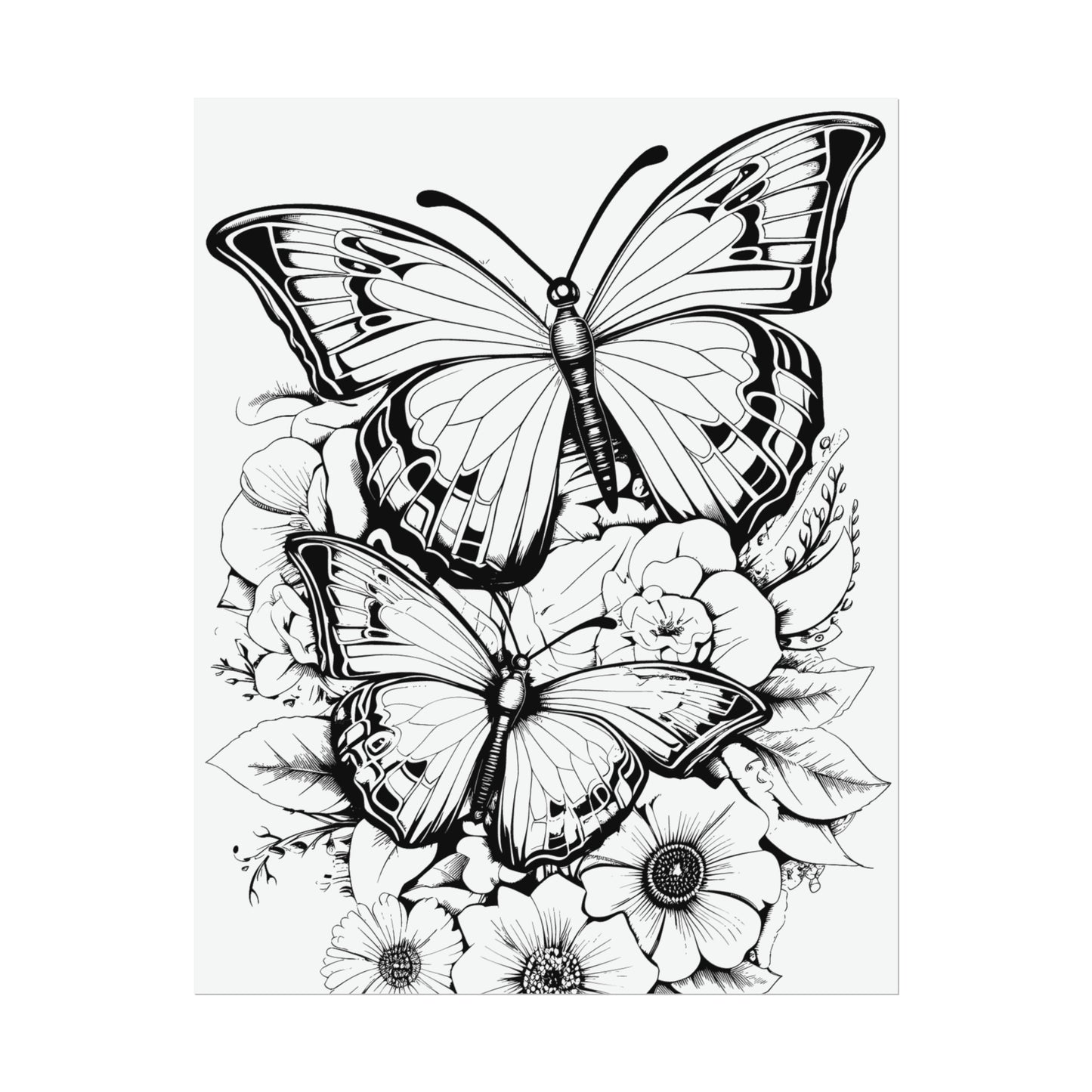 Butterfly Coloring Art Posters