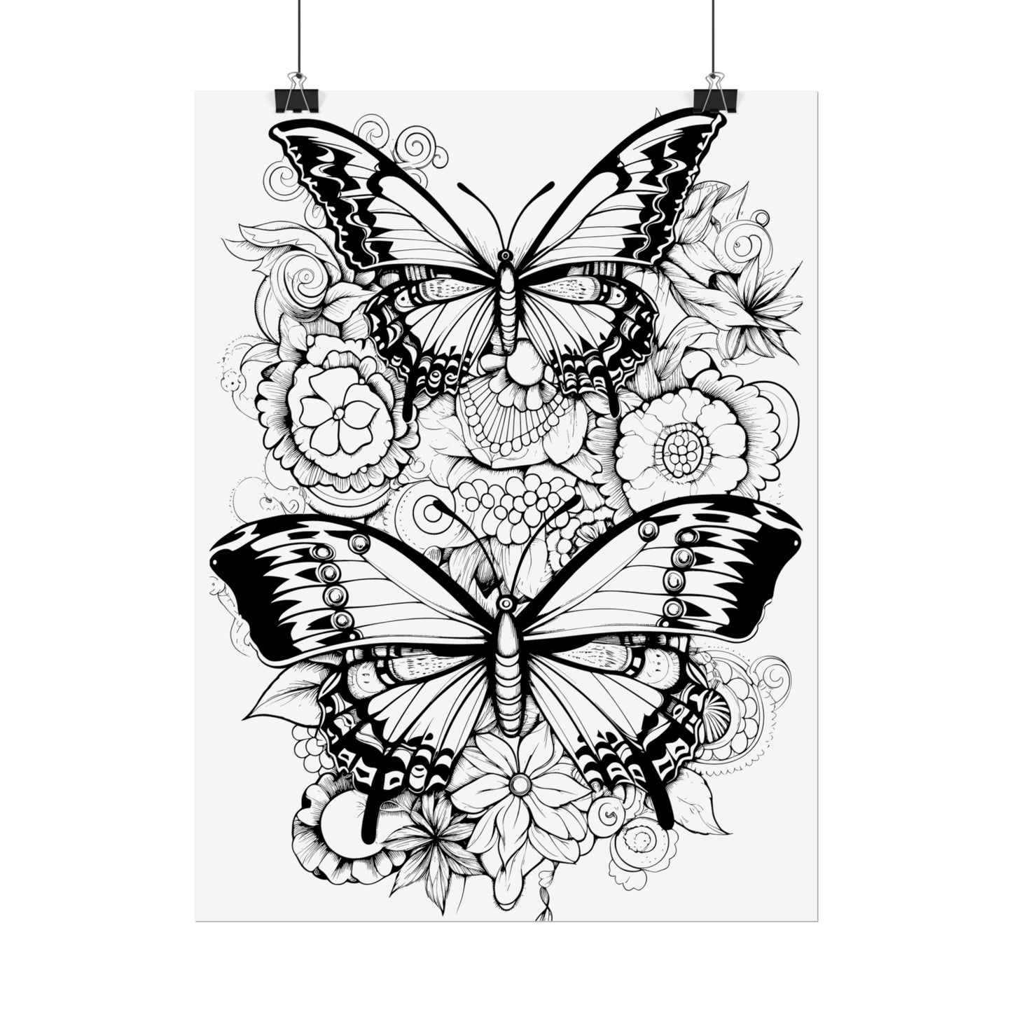 Butterfly Coloring Art Posters