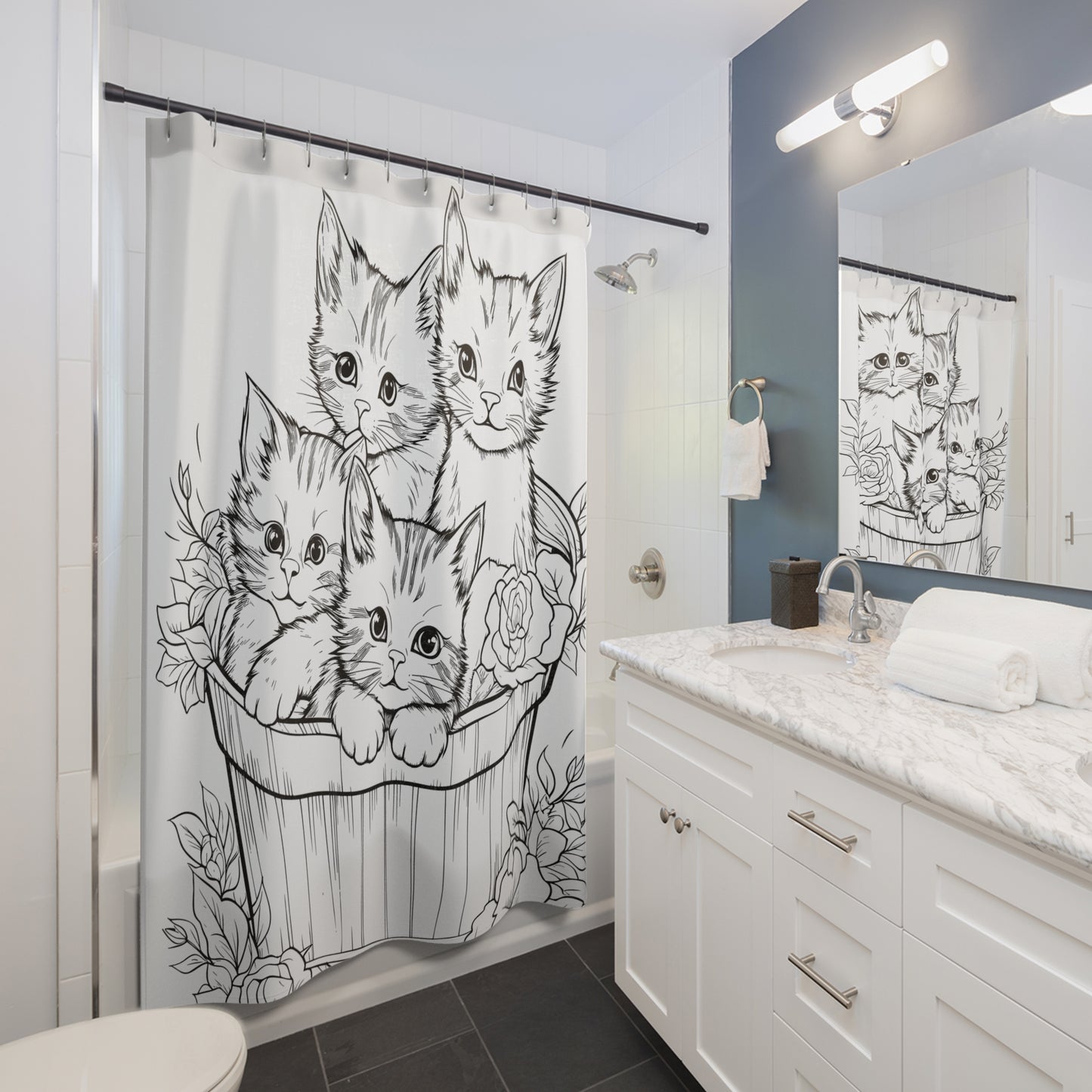 Basket of Kittens Shower Curtains