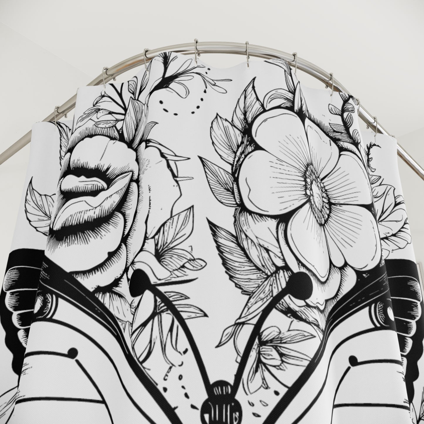 Butterfly Pen & Ink Art Shower Curtain