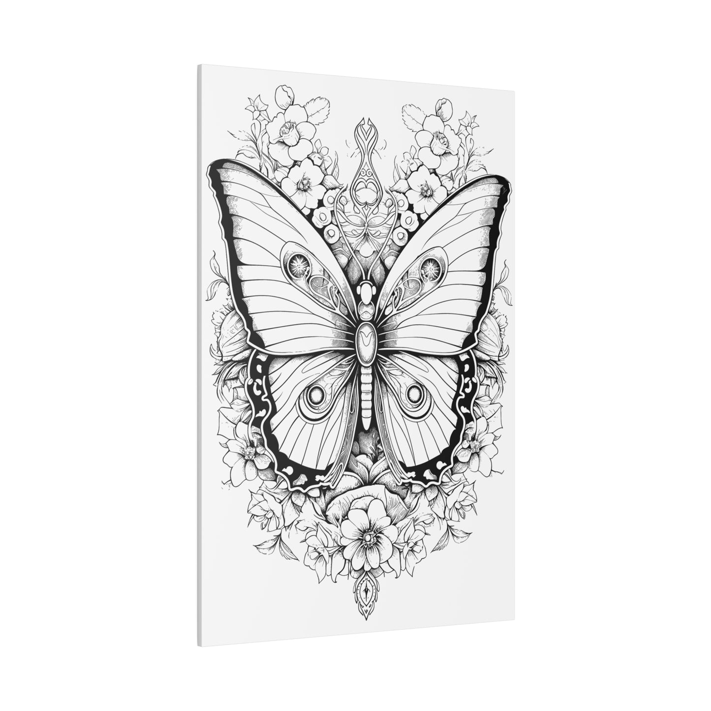 Butterfly Coloring Canvas, Stretched, 0.75"