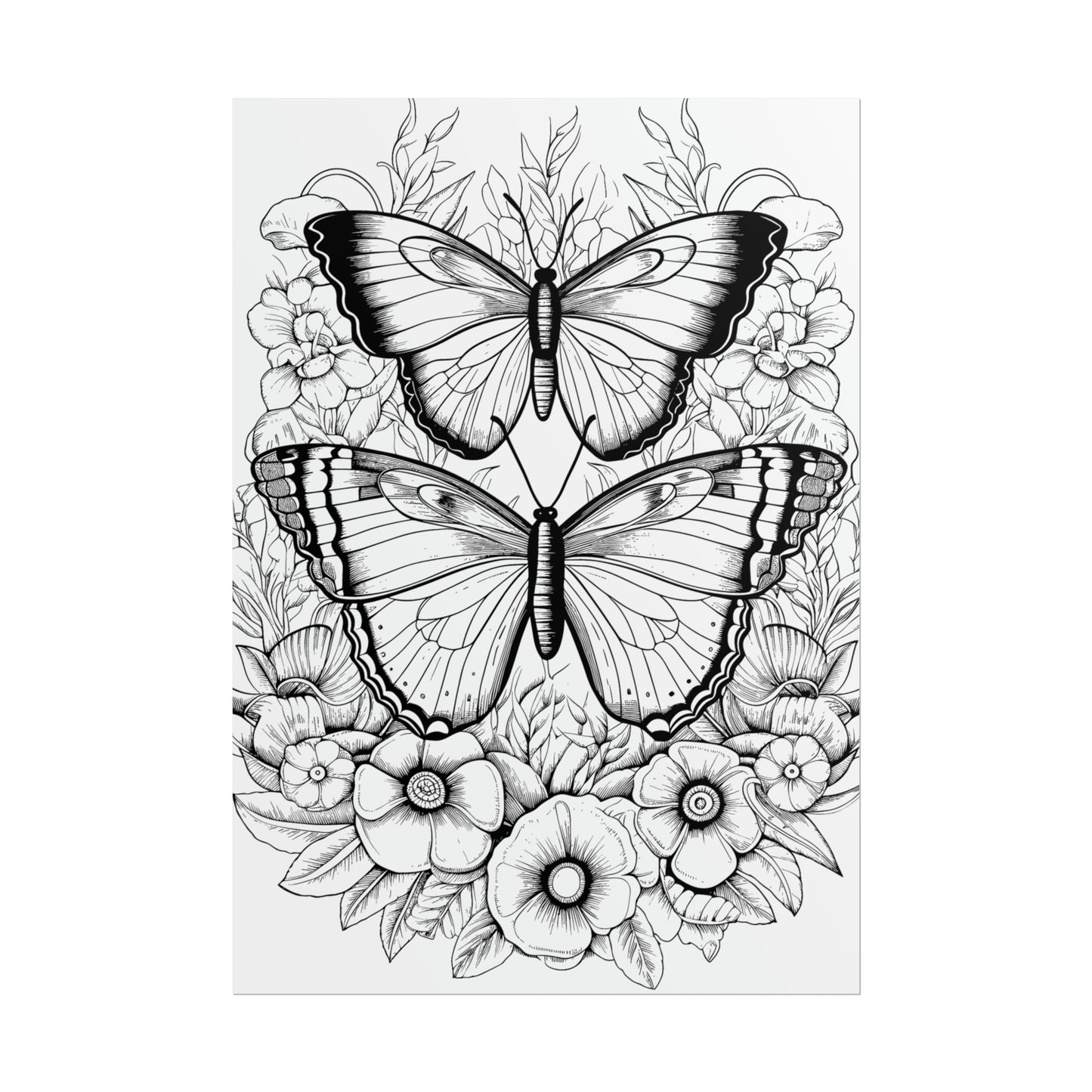 Butterfly Coloring Art Posters