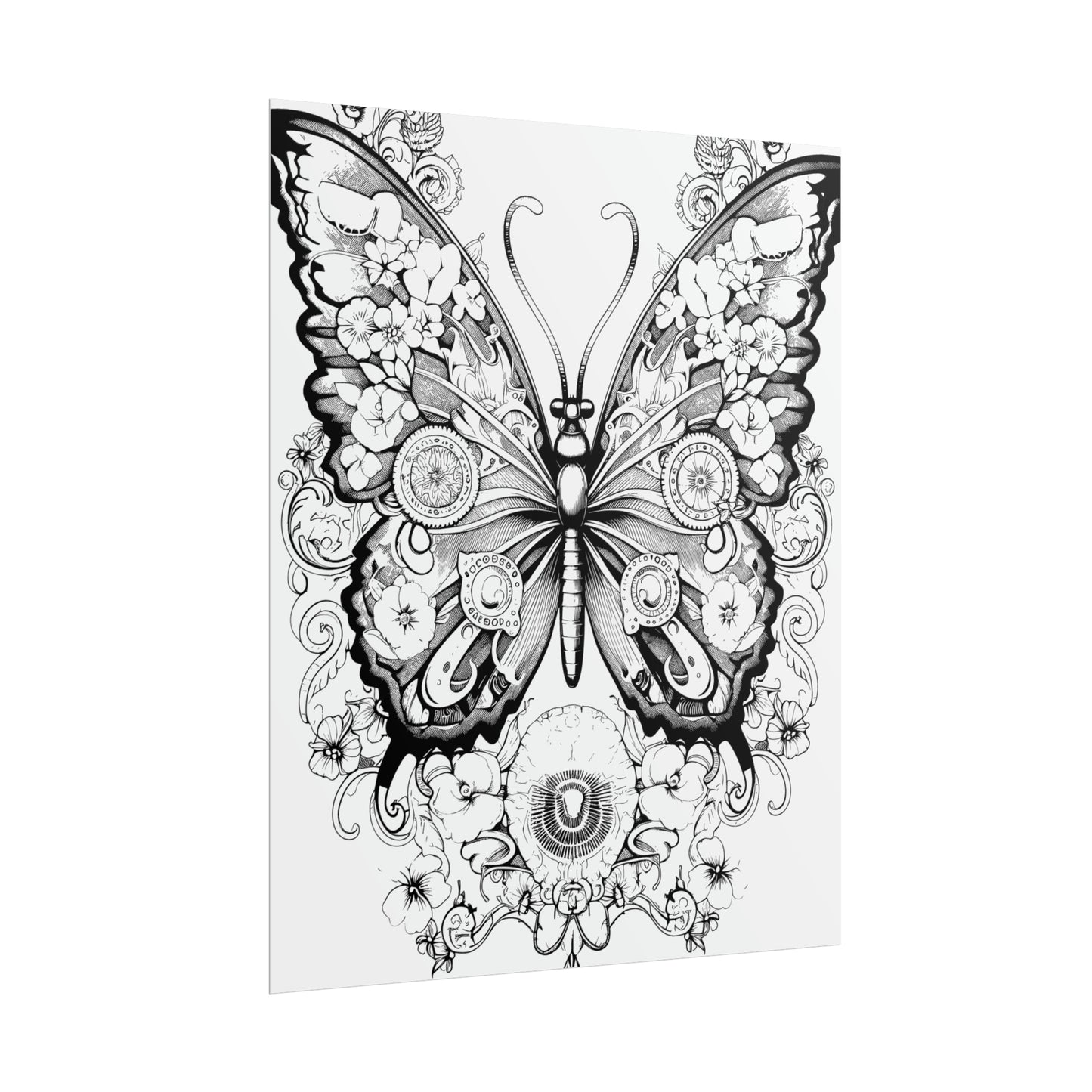 Butterfly Coloring Art Posters