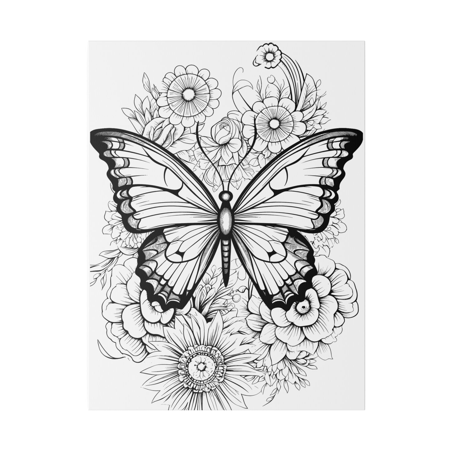 Butterfly Coloring Canvas, Stretched, 0.75"