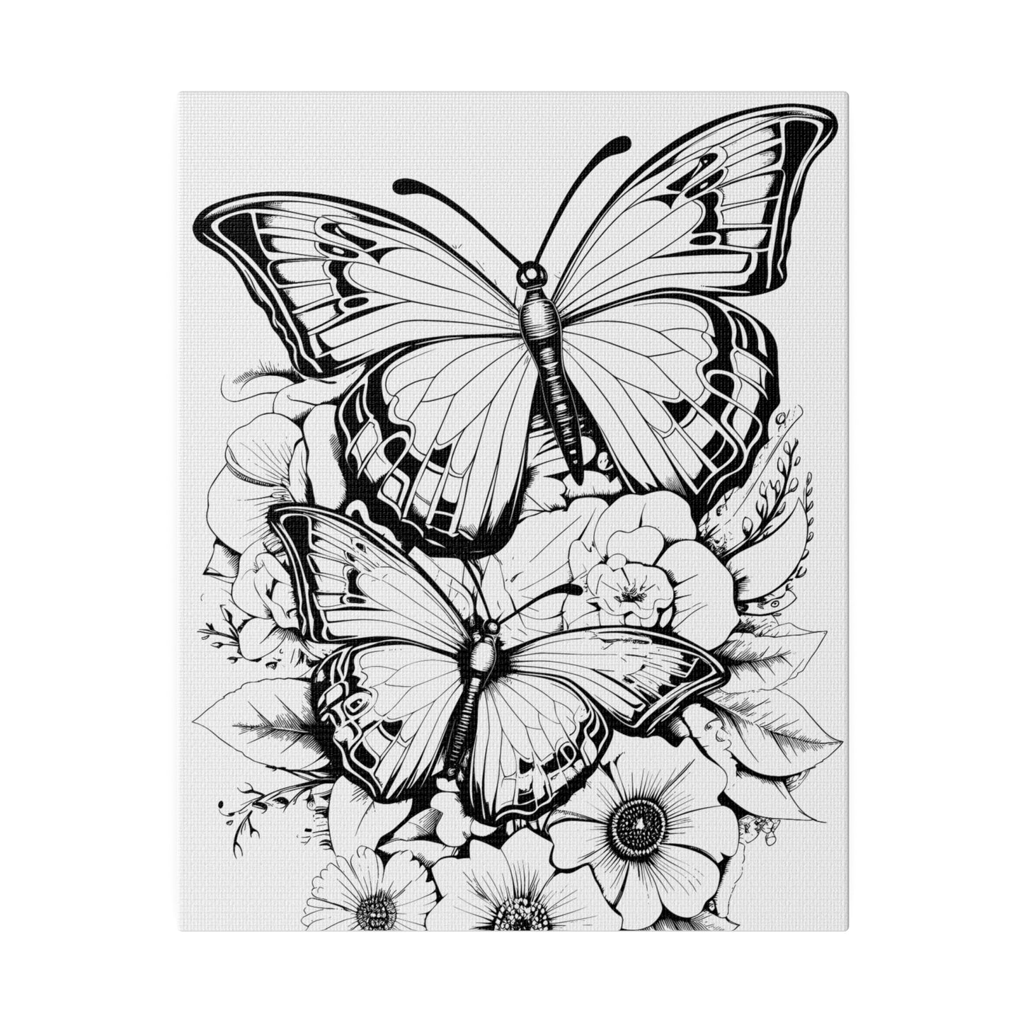 Butterfly Coloring Canvas, Stretched, 0.75"