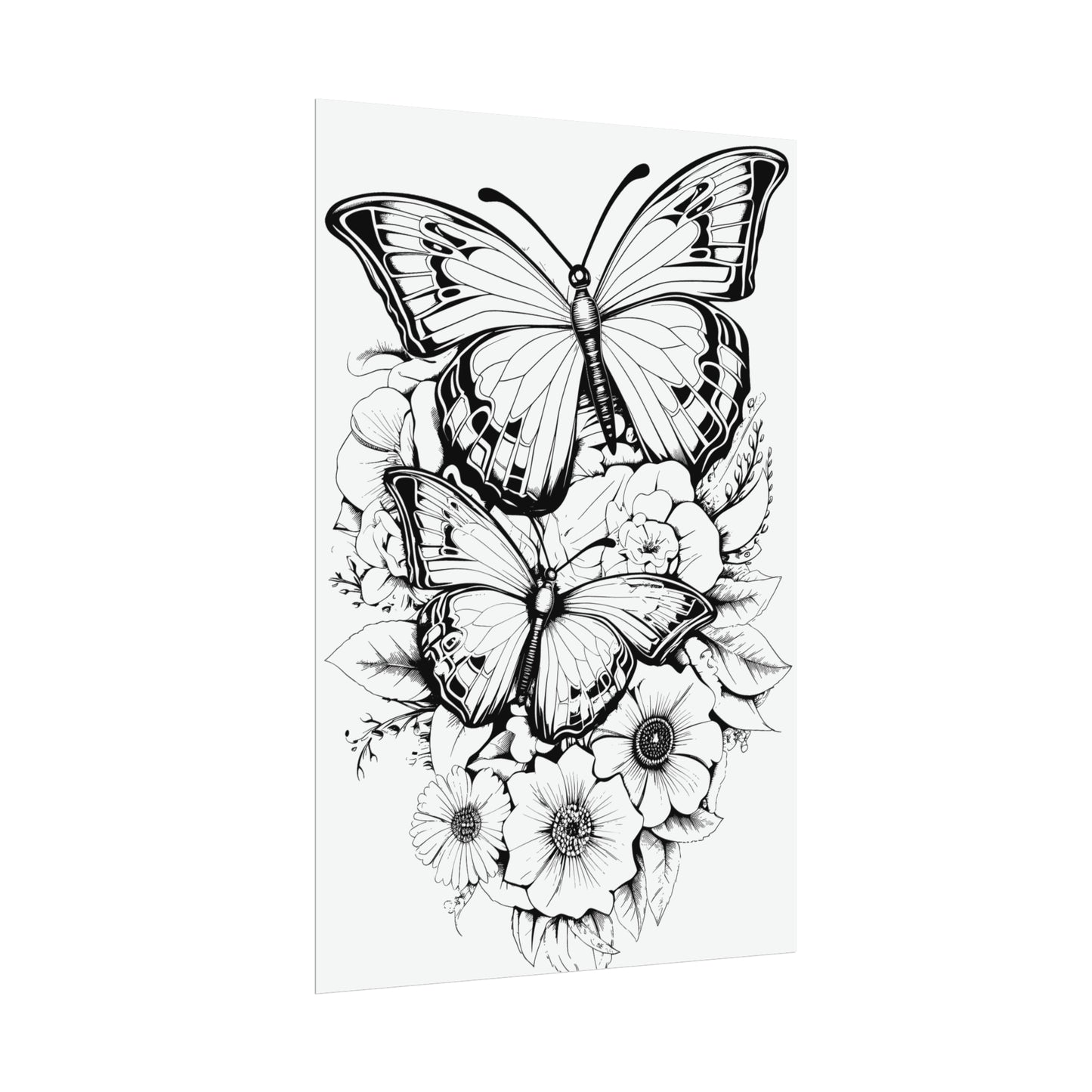 Butterfly Coloring Art Posters