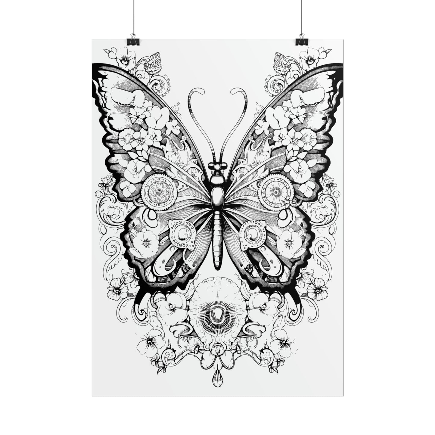 Butterfly Coloring Art Posters