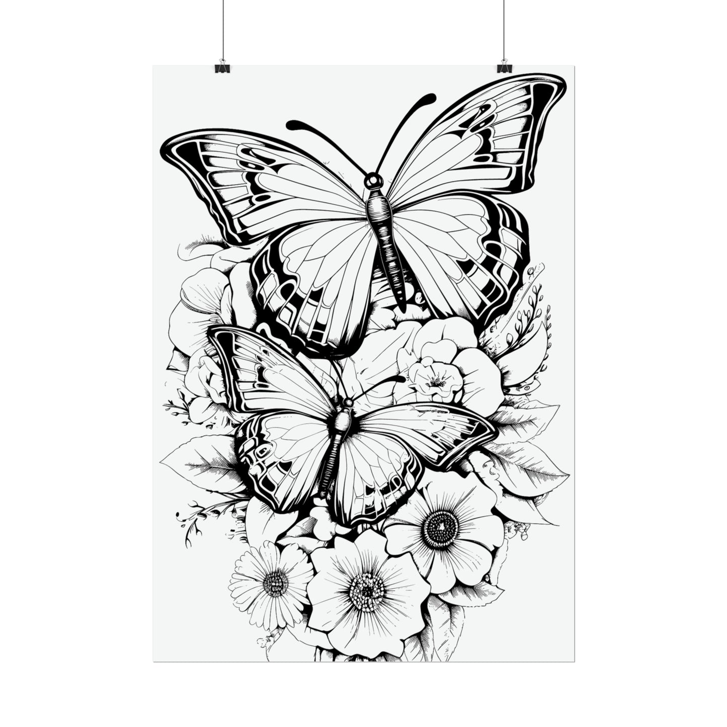 Butterfly Coloring Art Posters