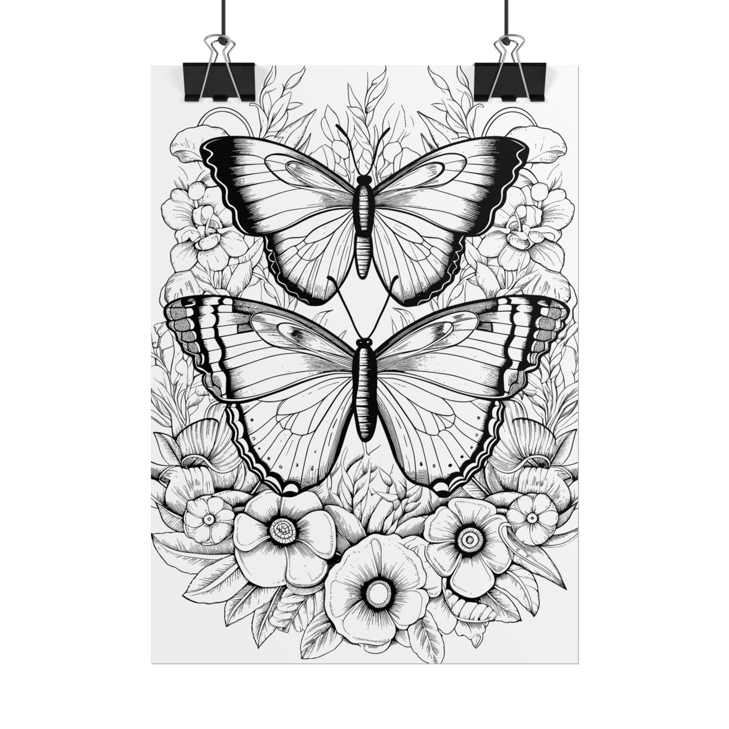 Butterfly Coloring Art Posters